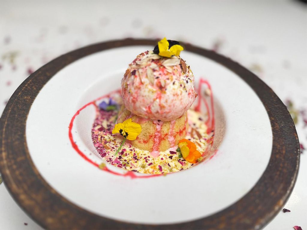 Mawa Cake W/ Gulab Jamun Ice Cream