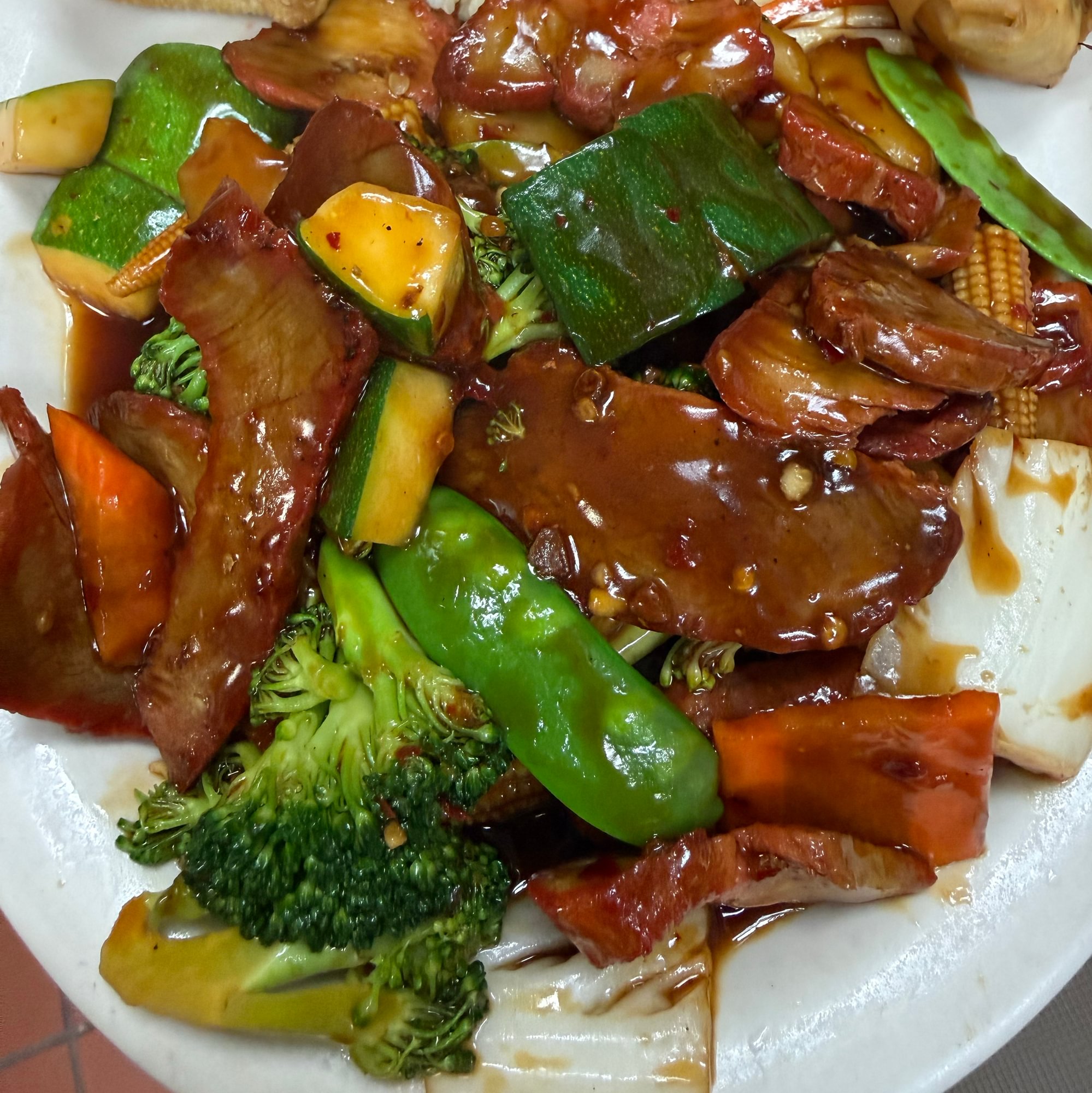 Barbecued Pork with Vegetables