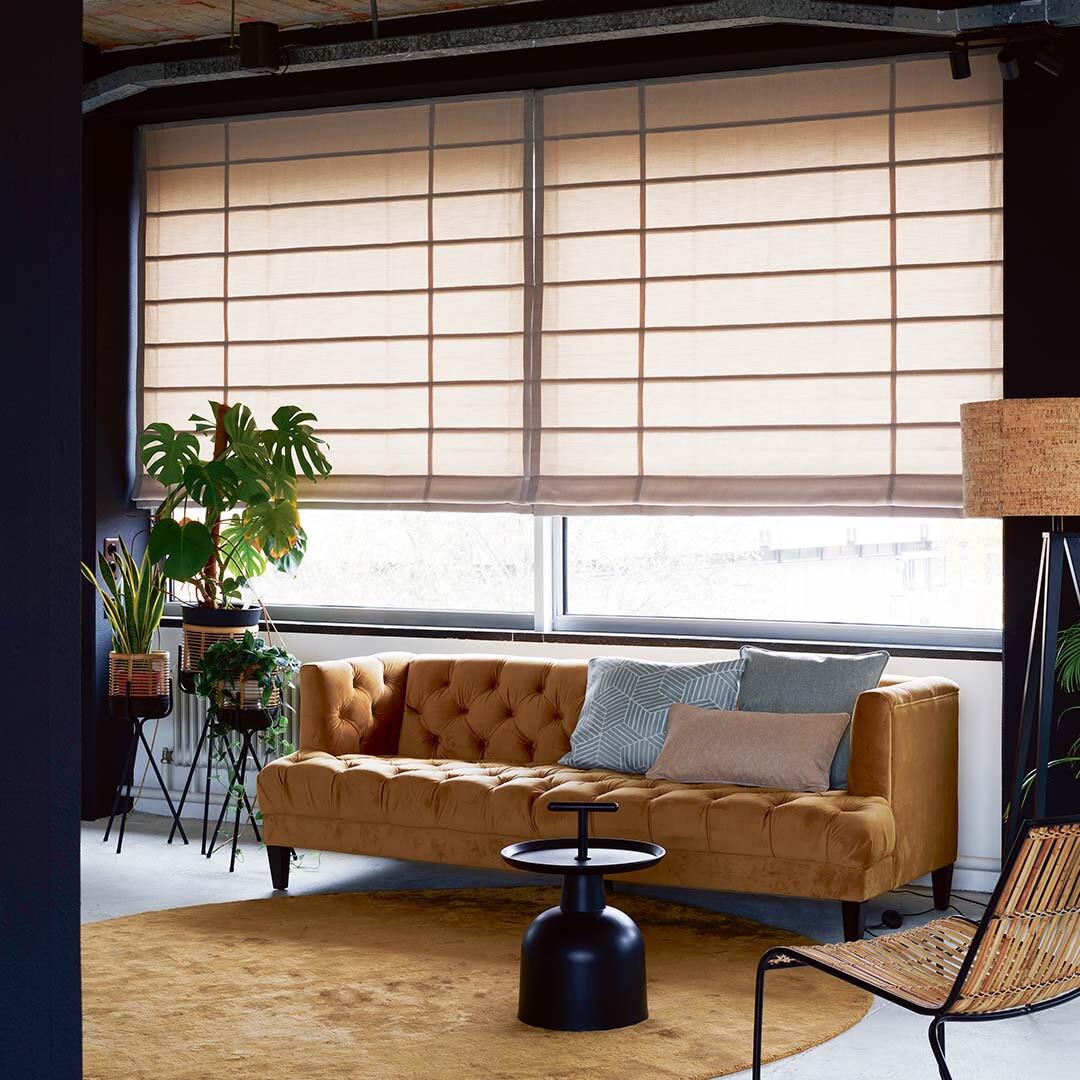 Add roman shades to modernize your livingroom today