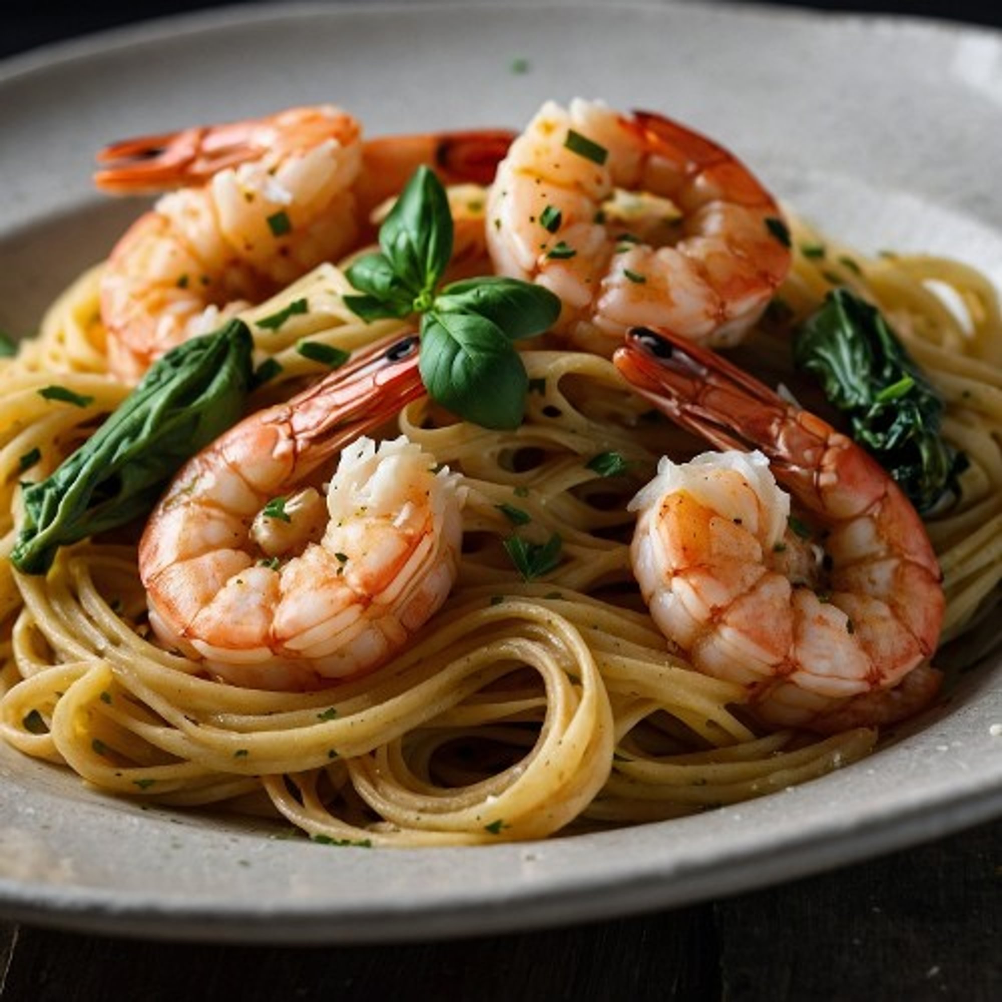 Grilled Shrimp Linguine Pasta