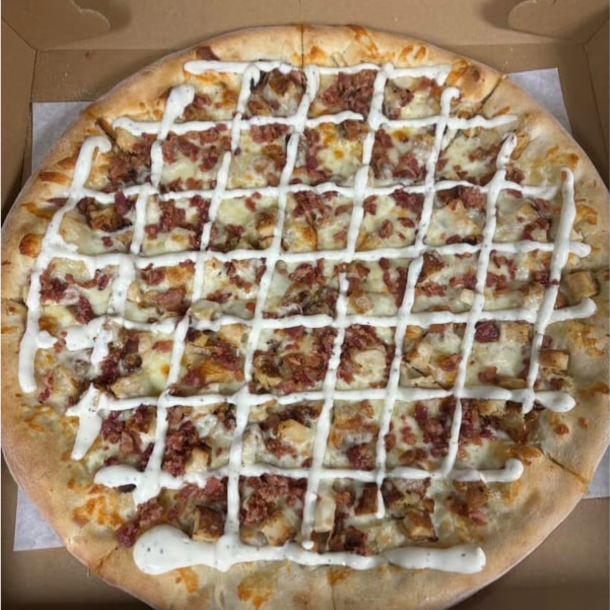 Crispy Chicken Bacon Ranch Pizza