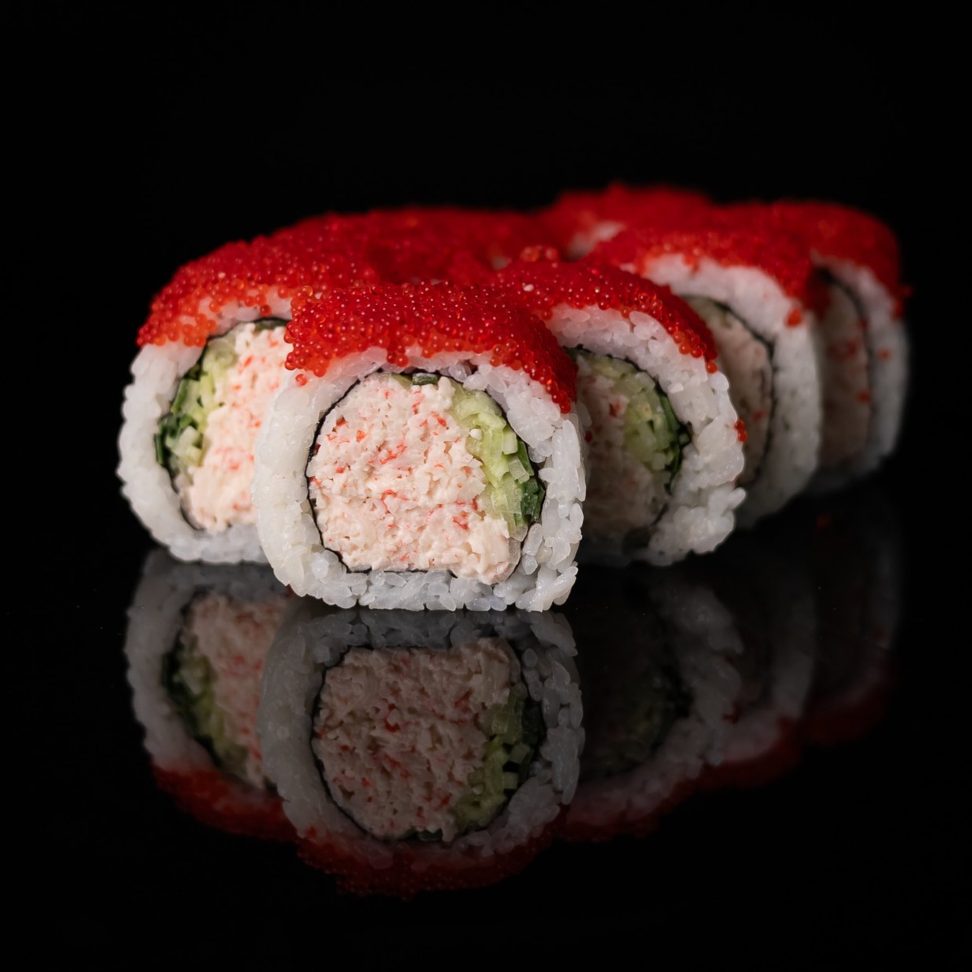 California Crab Mix in Tobiko Roll