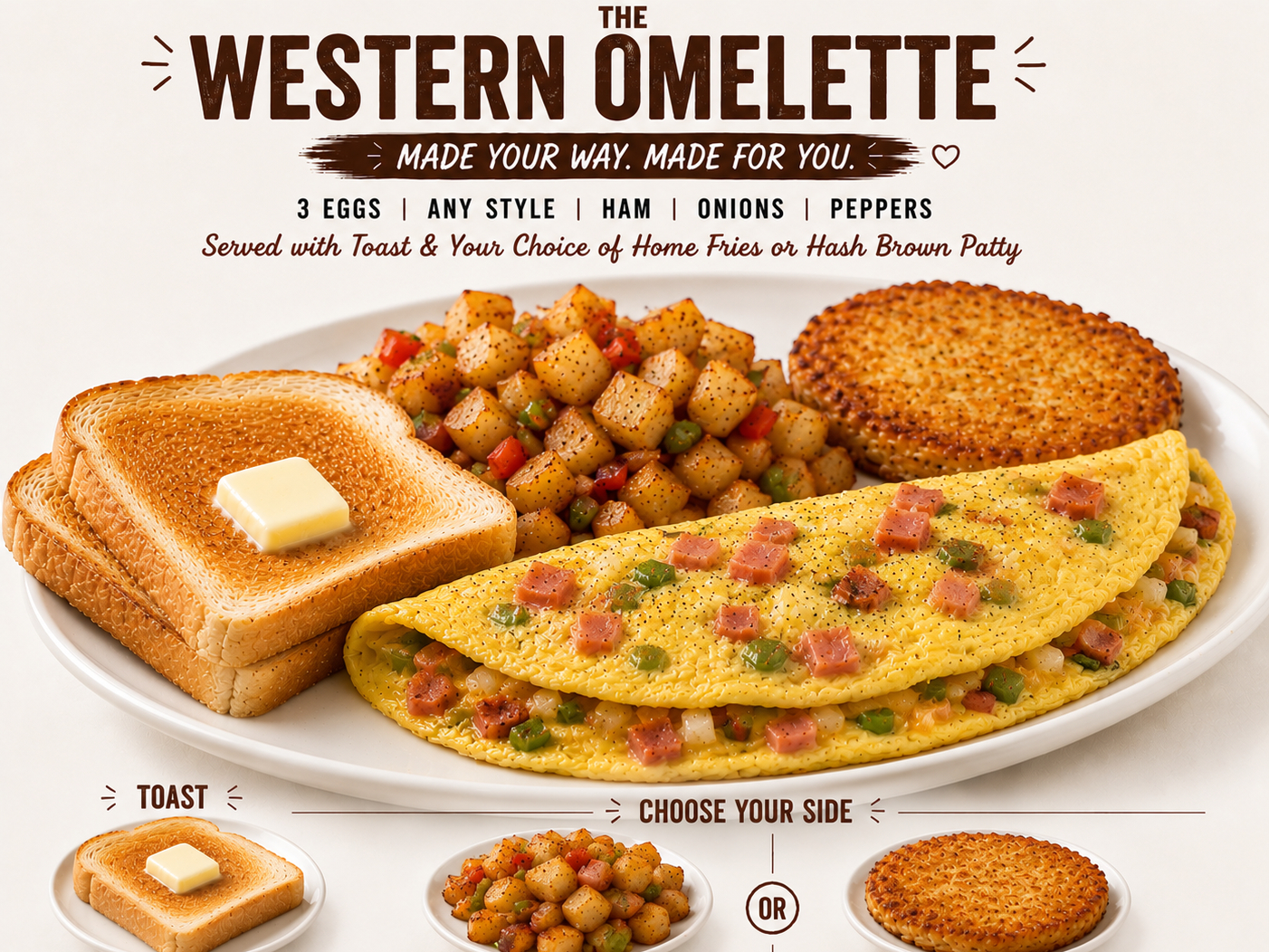 Western Omelet Ham Peppers Onion