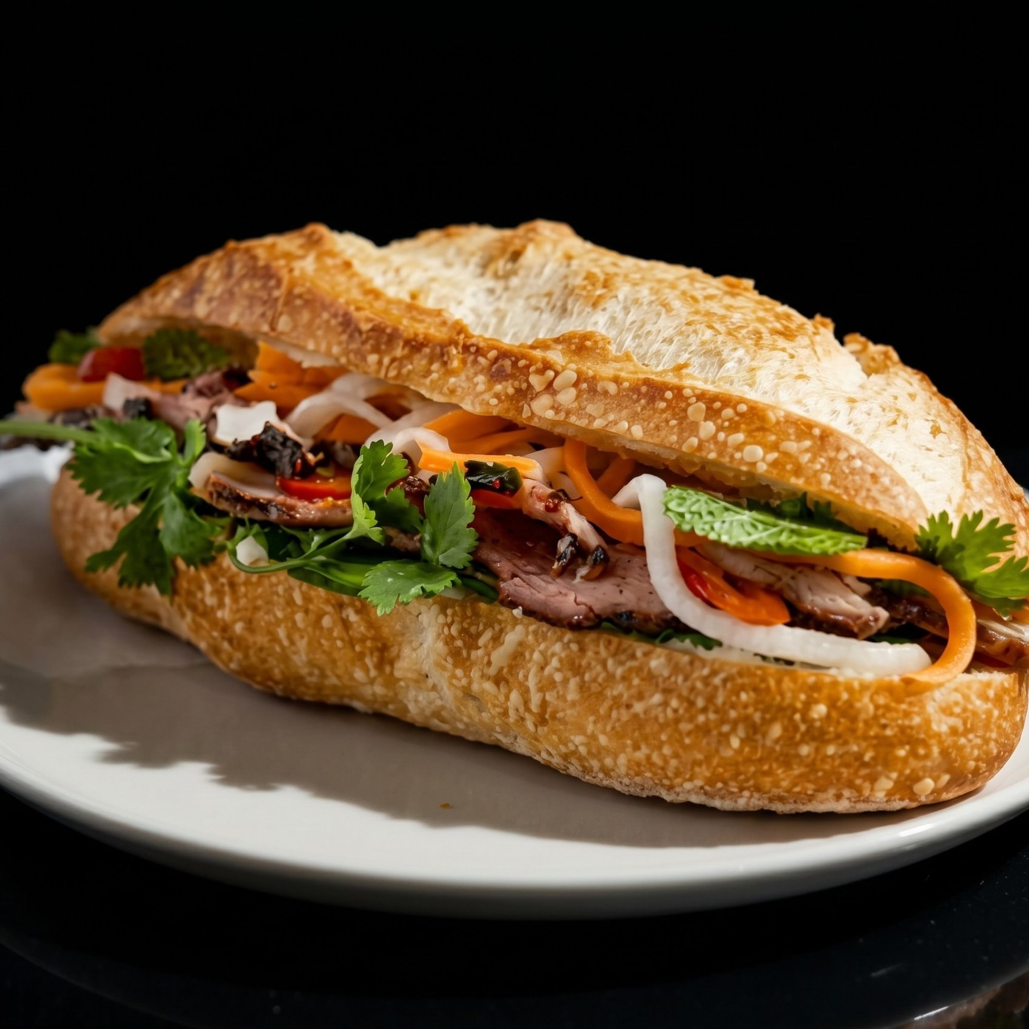 Banh Mi Cha Lua (Vietnamese Baguette Sandwich with Ham)