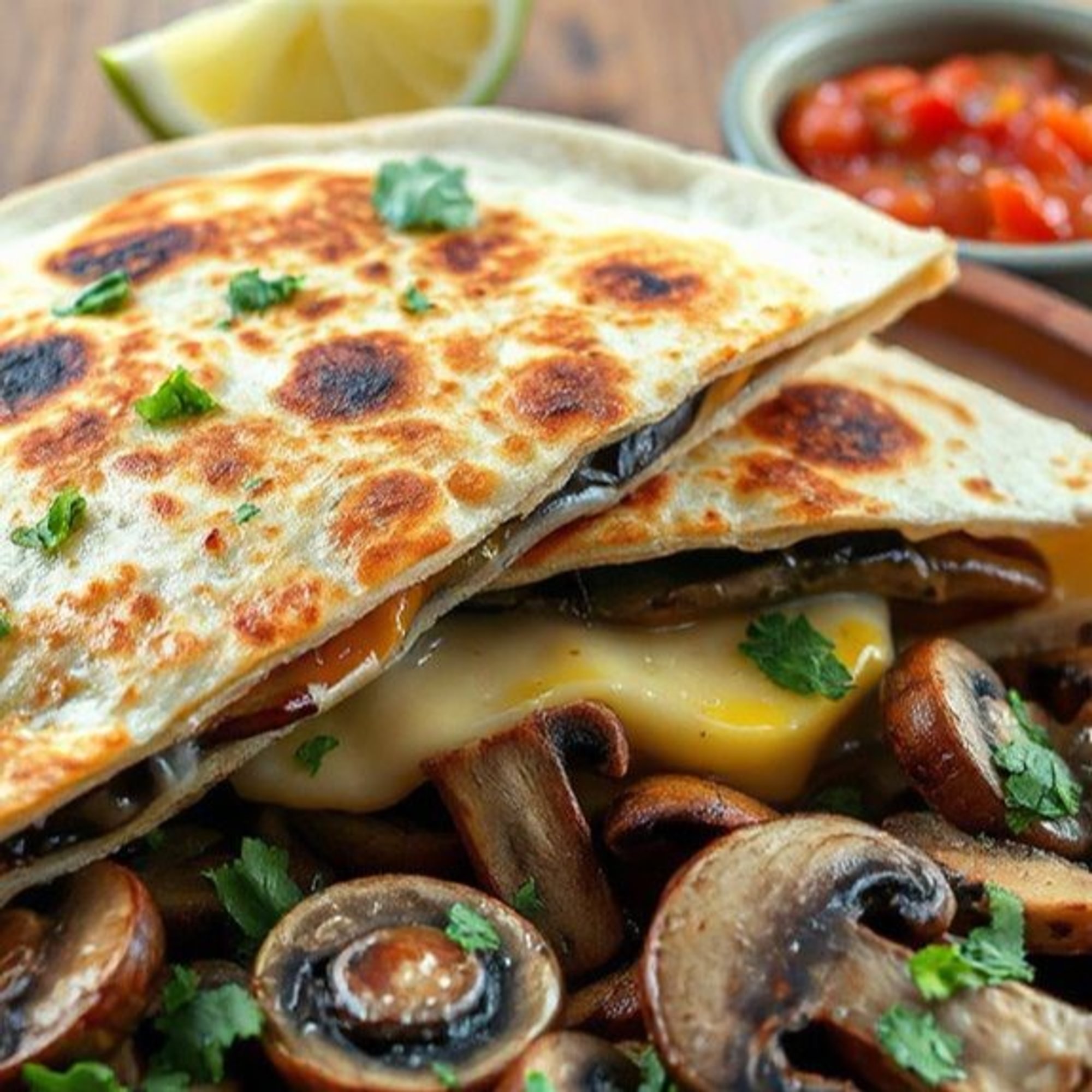 Mushroom & Cheese Quesadilla