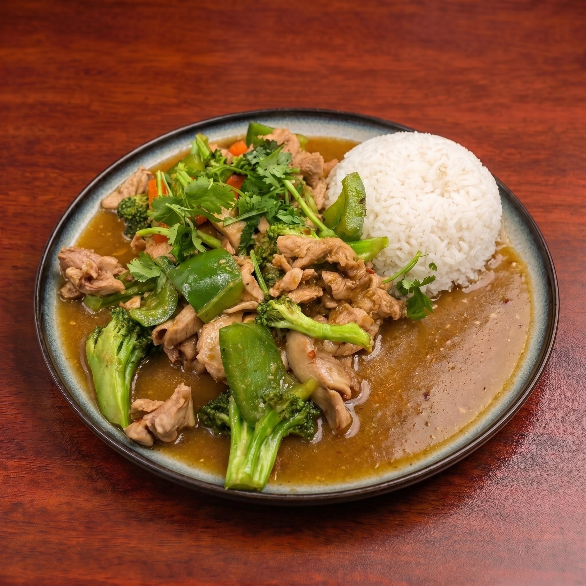 Lemongrass Chili Chicken Served with Rice