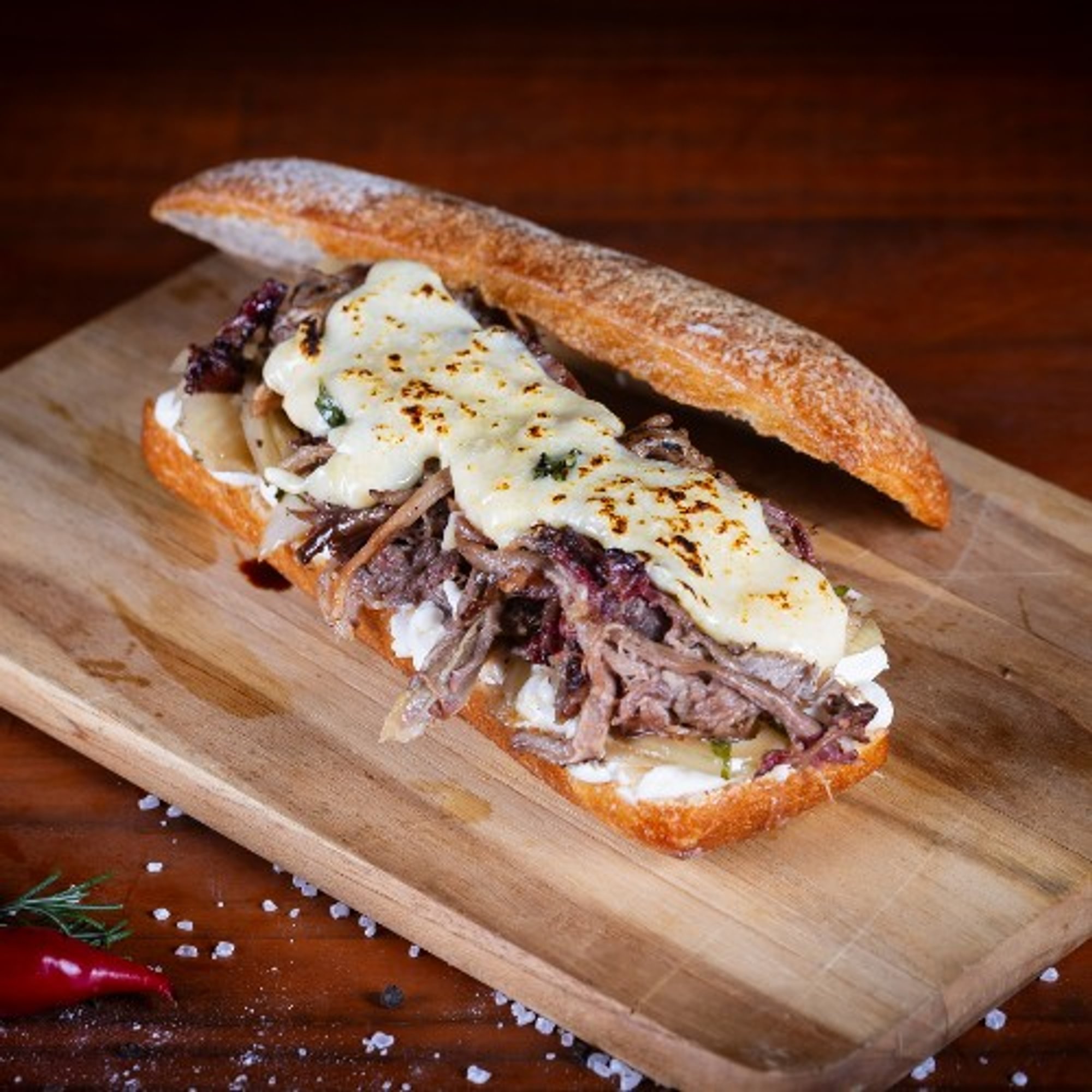 Smoked Brisket Philly Sandwich