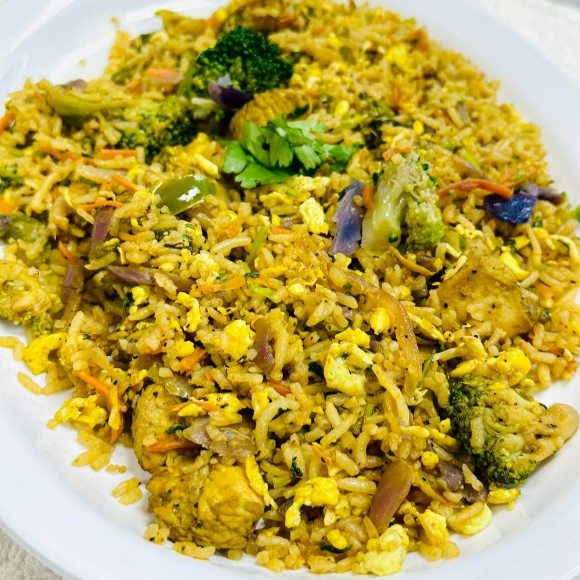 Paneer with Vegetable Fried Rice (Serve with Yogurt)