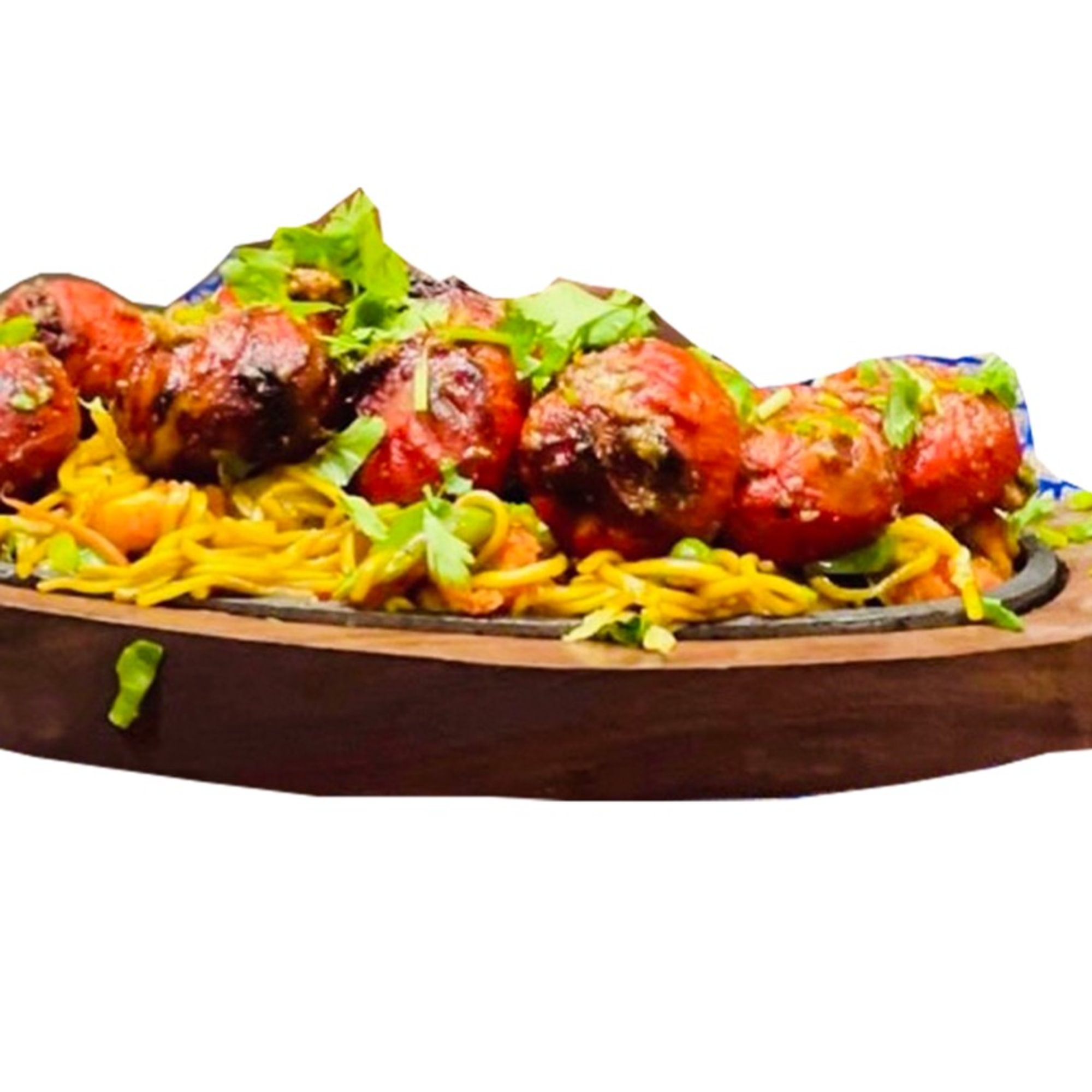 Tandoori Momo-Chicken with Chow Mein