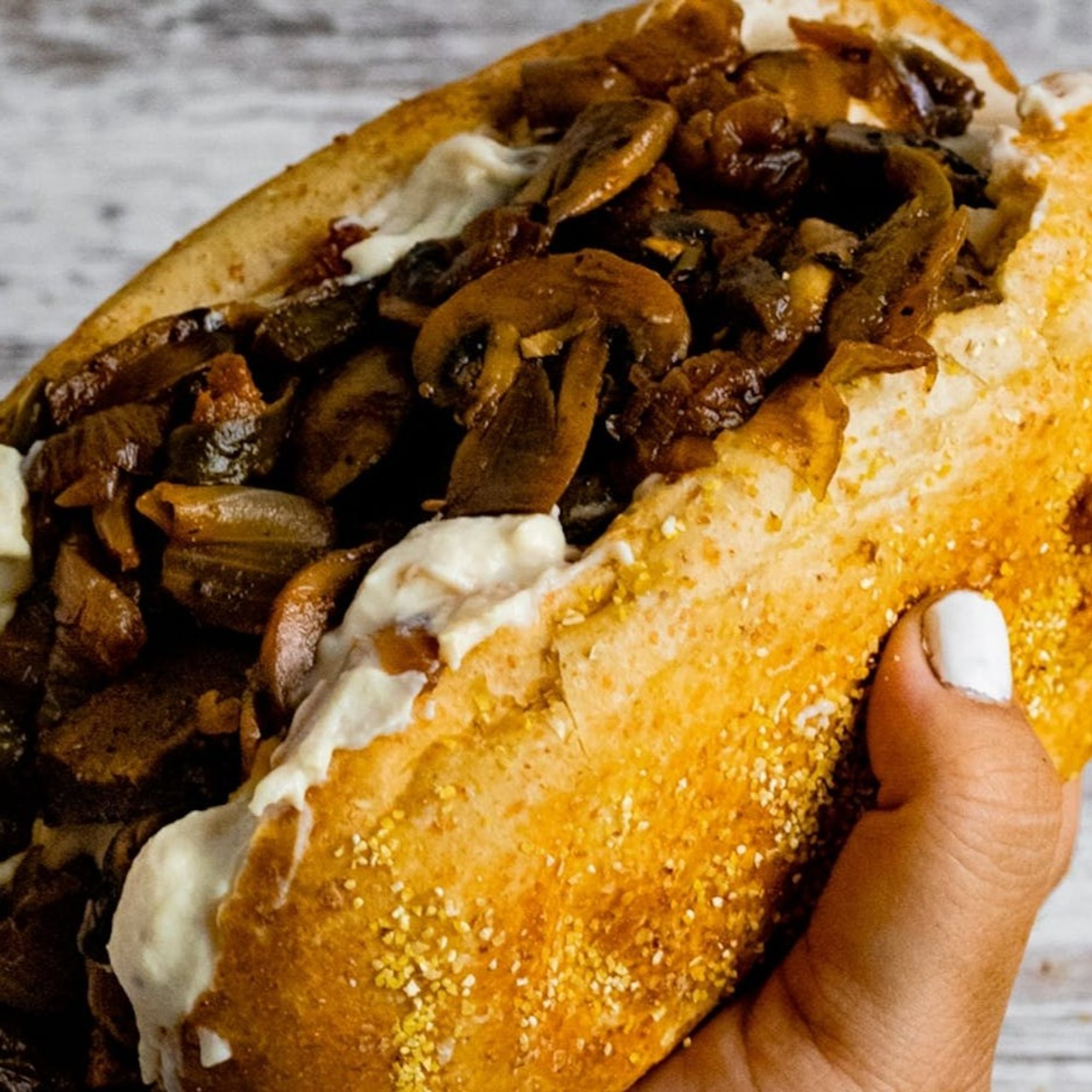 Mushroom Cheesesteak Sub