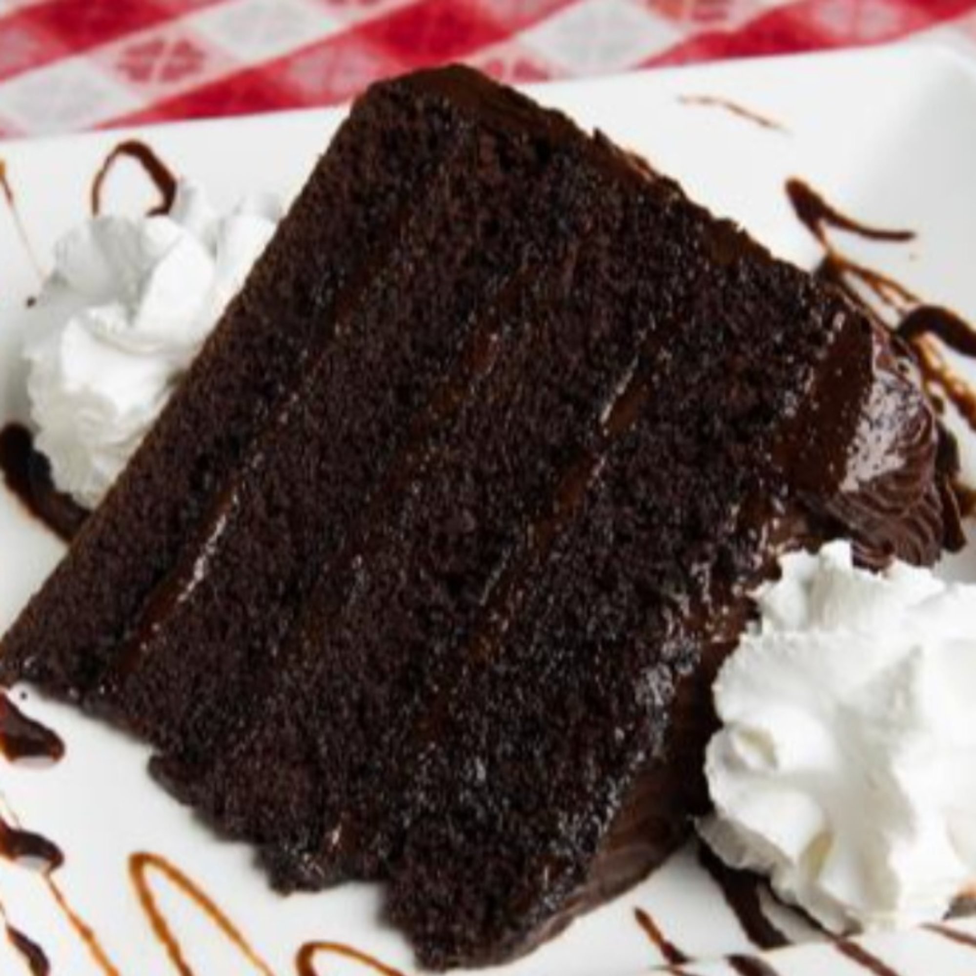 Triple Chocolate Fudge Cake Slice