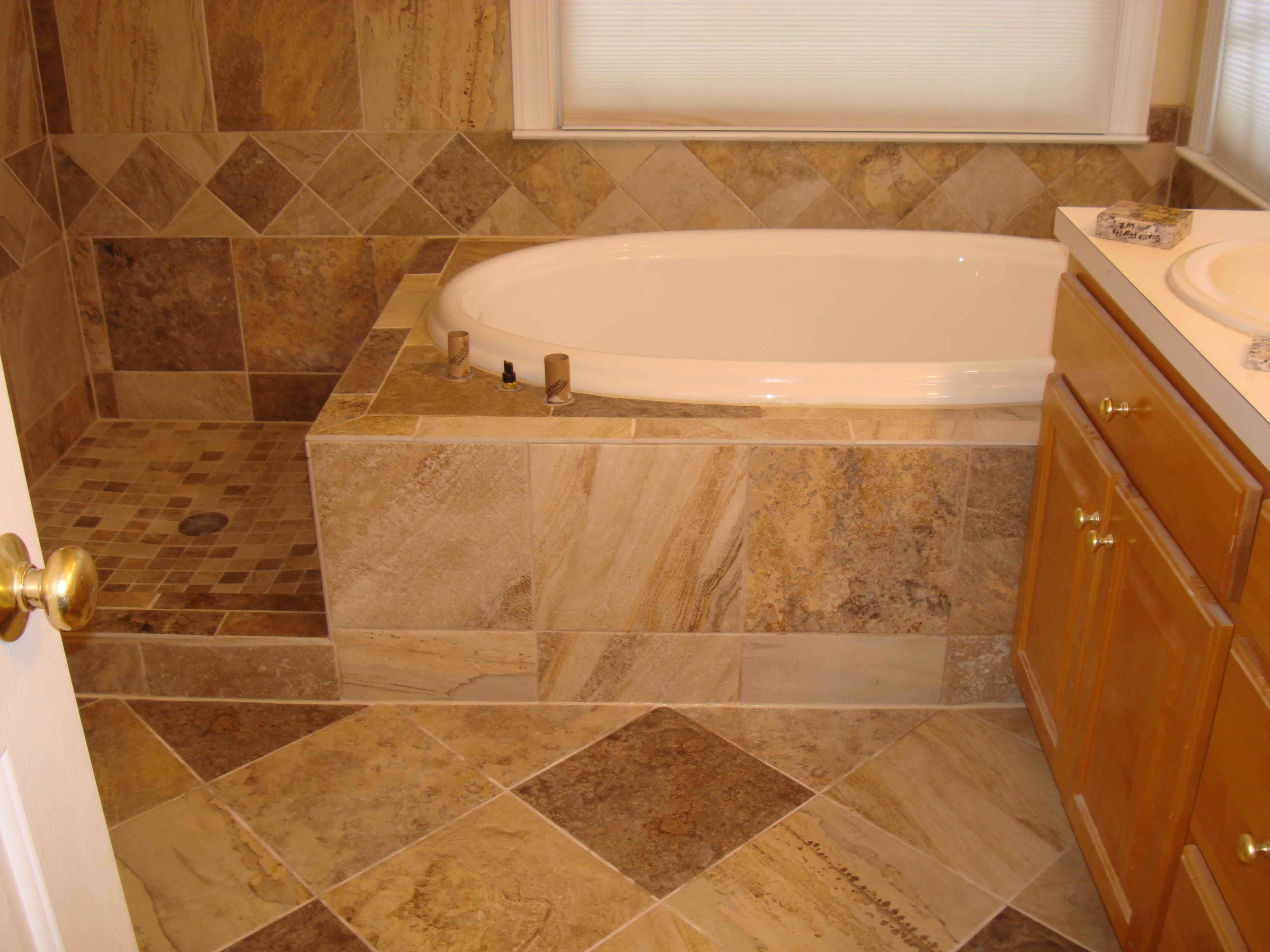 Master Bath after new tile install 