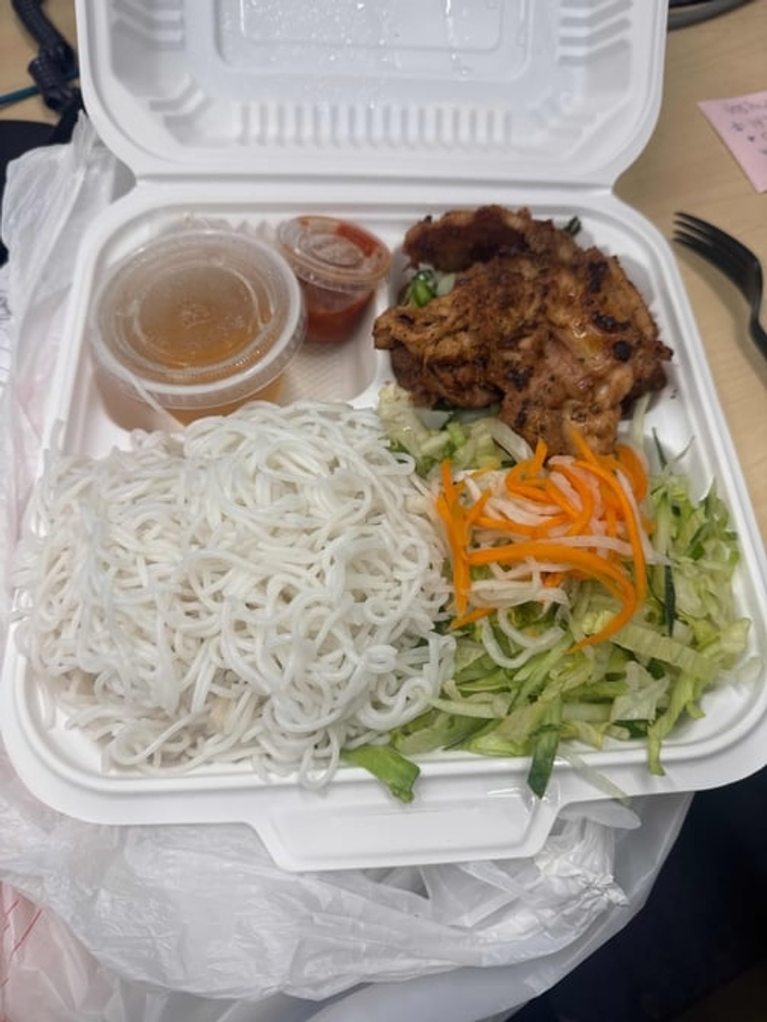 #33 BBQ Boneless Chicken Over Vermicelli