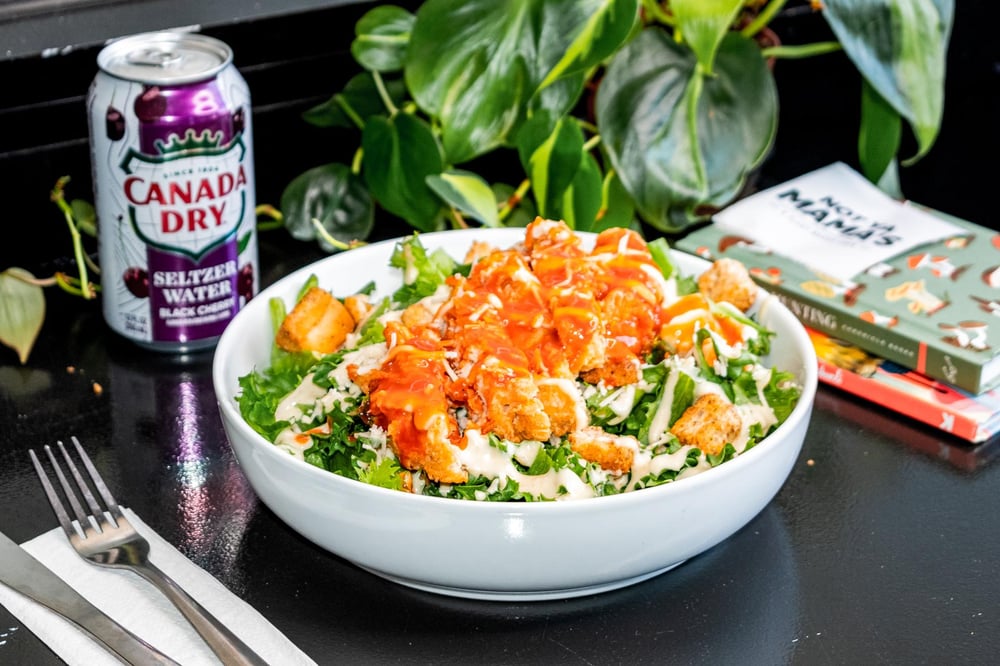 Buffalo Chick'n Caesar Salad