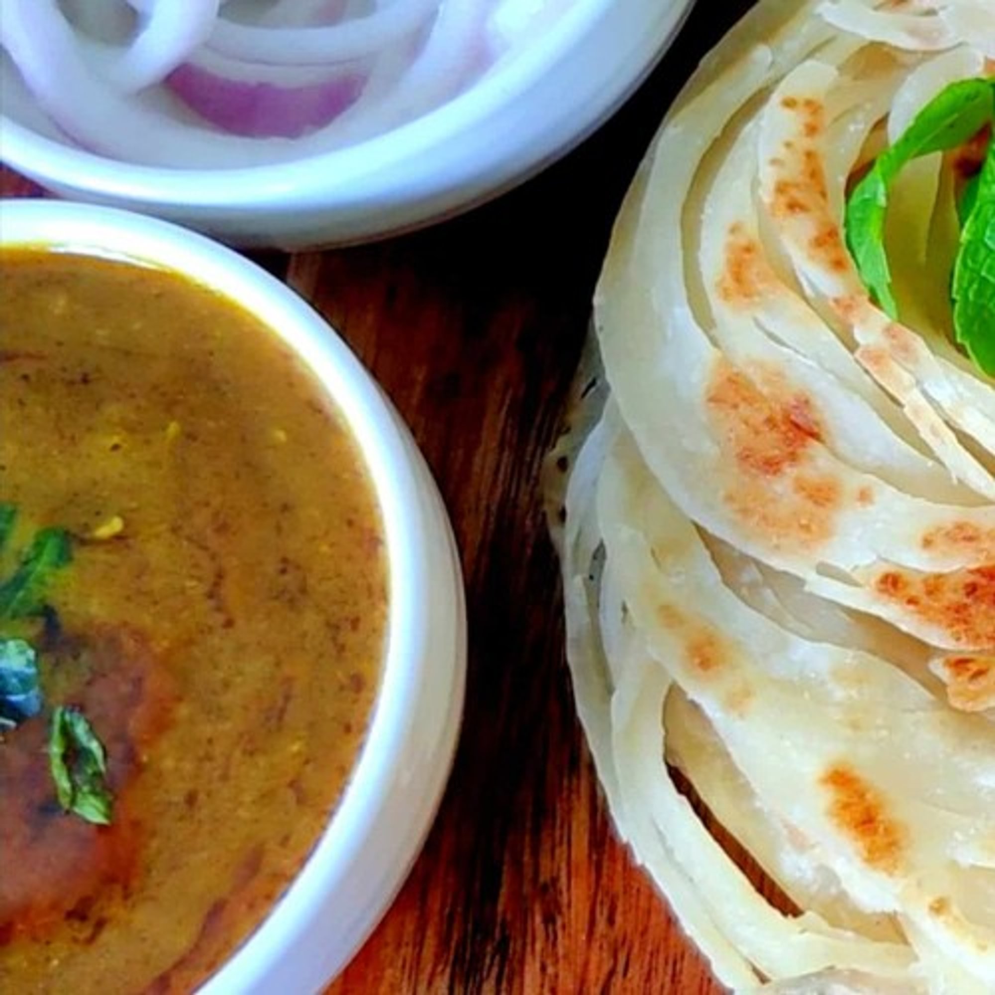 Kerala Paratha with Veg Curry