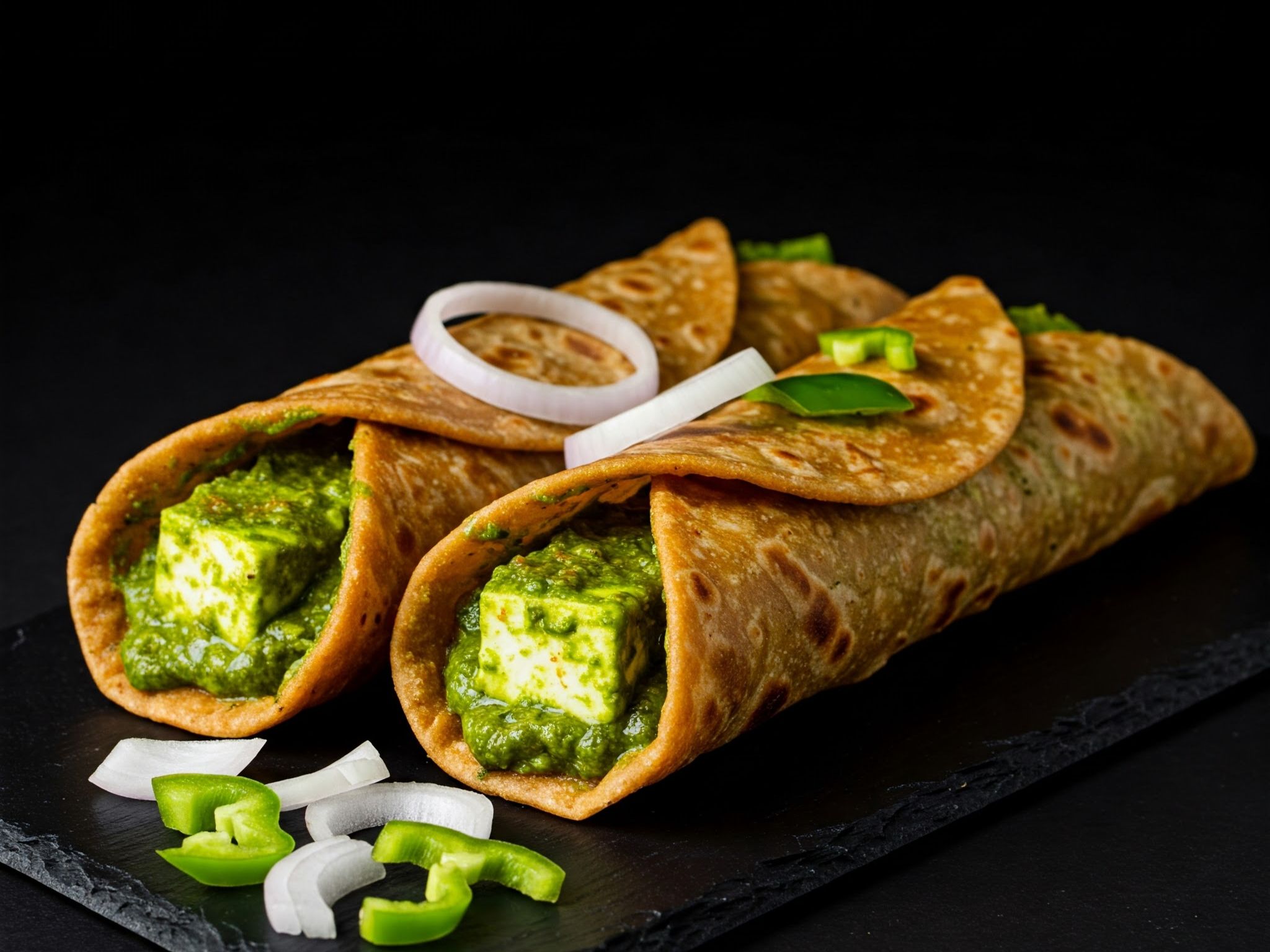 Paneer Haryali Roll