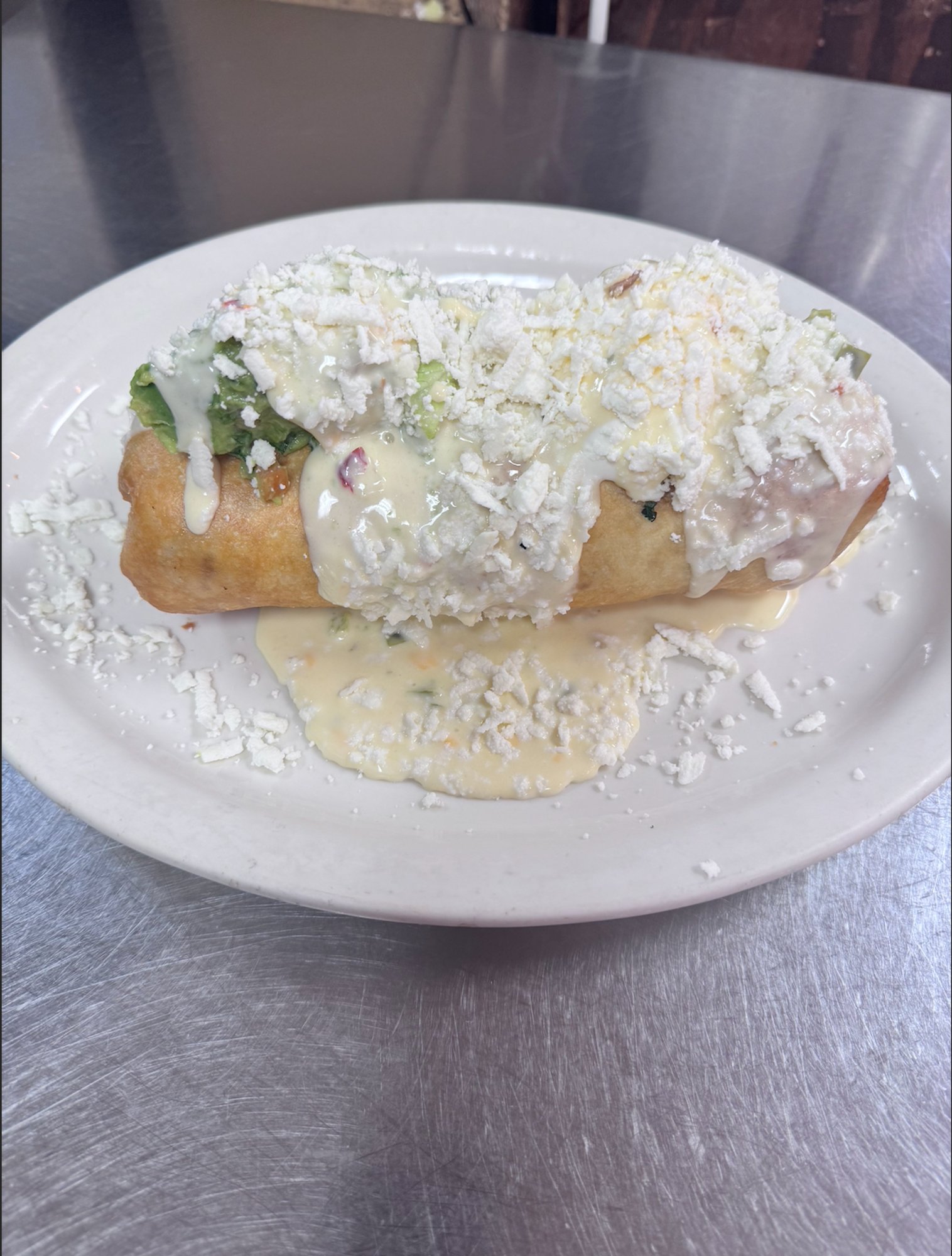 Deep-Fried Jalapeño Cheese Dipped Burrito.