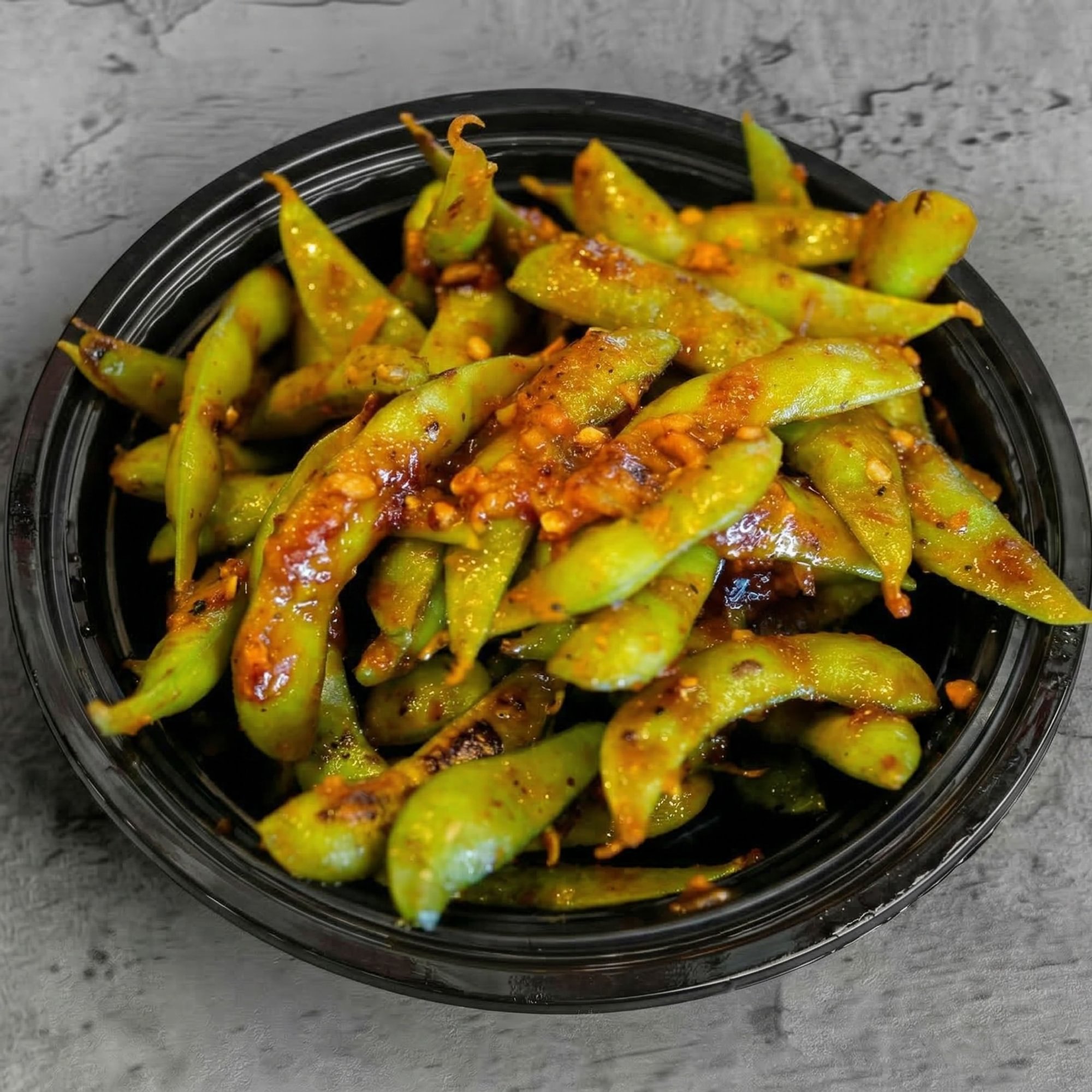 Spicy Garlic Edamame