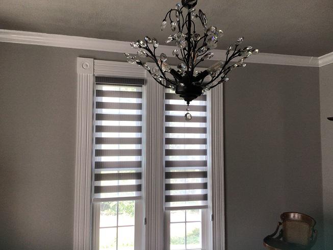 The simple and functional design of Illusion Shades really fits well in a variety of settings. Have a look at our recent window transformation using Illusion Shades in Phillipsburg, New Jersey. We just love how the subtle sunlight pouring in hits the chandelier!  BudgetBlindsPhillipsburg  IllusionSh