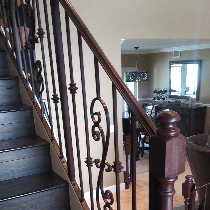 Stair Railing Metal/Wood