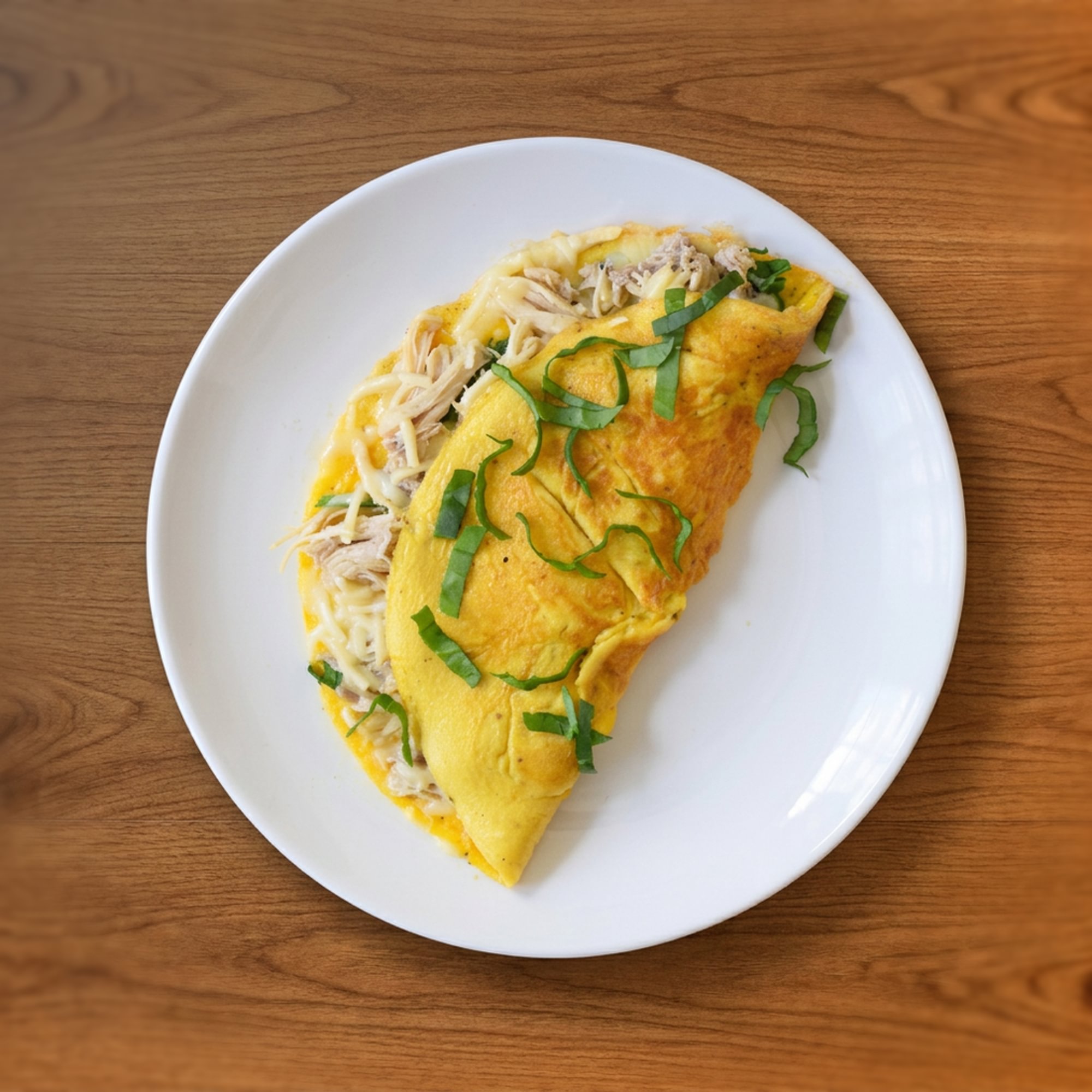 Golden Chicken & Swiss Omelet