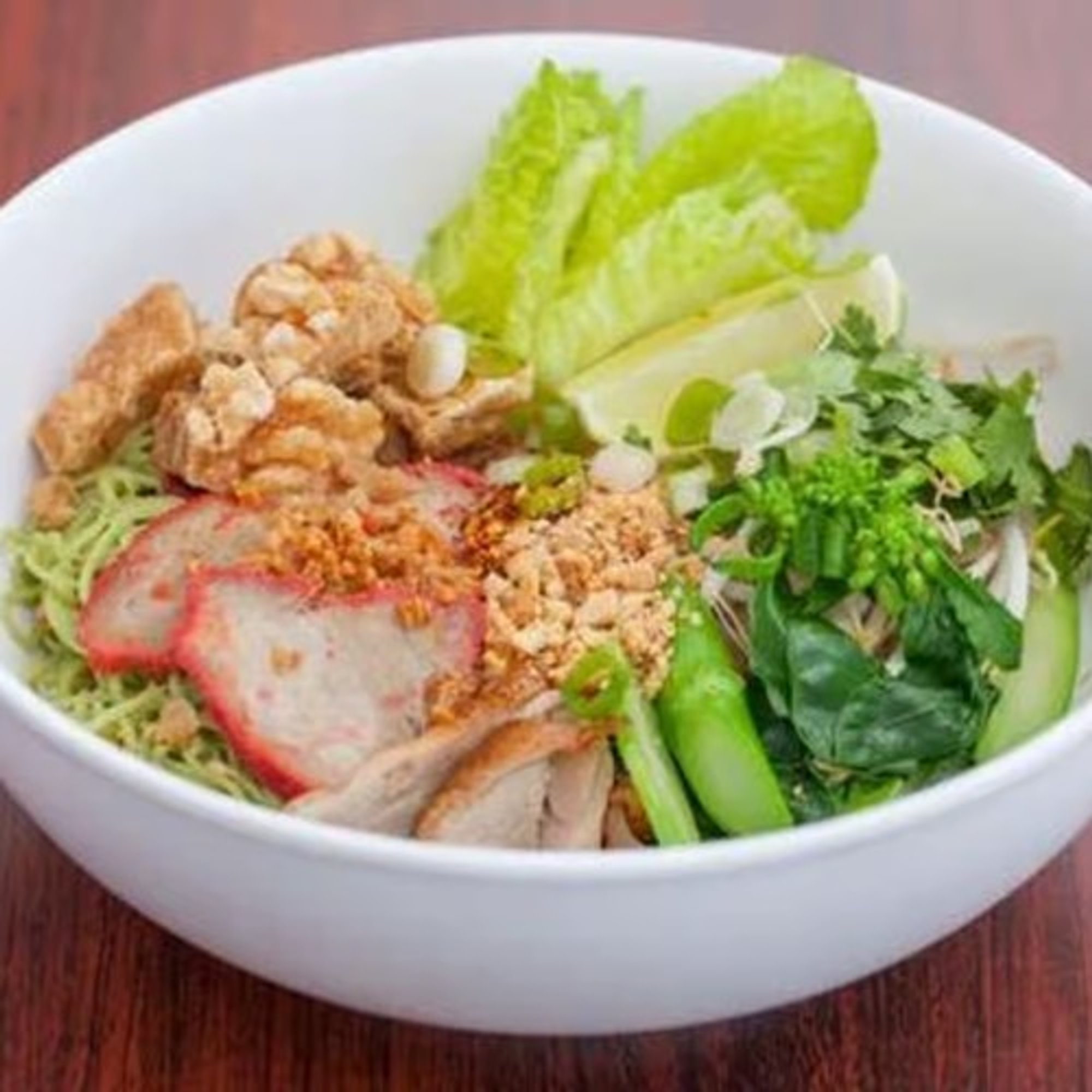 Jade Noodle with BBQ Pork, Crispy Pork or Roasted Duck บะหมี่หยกรวมพล