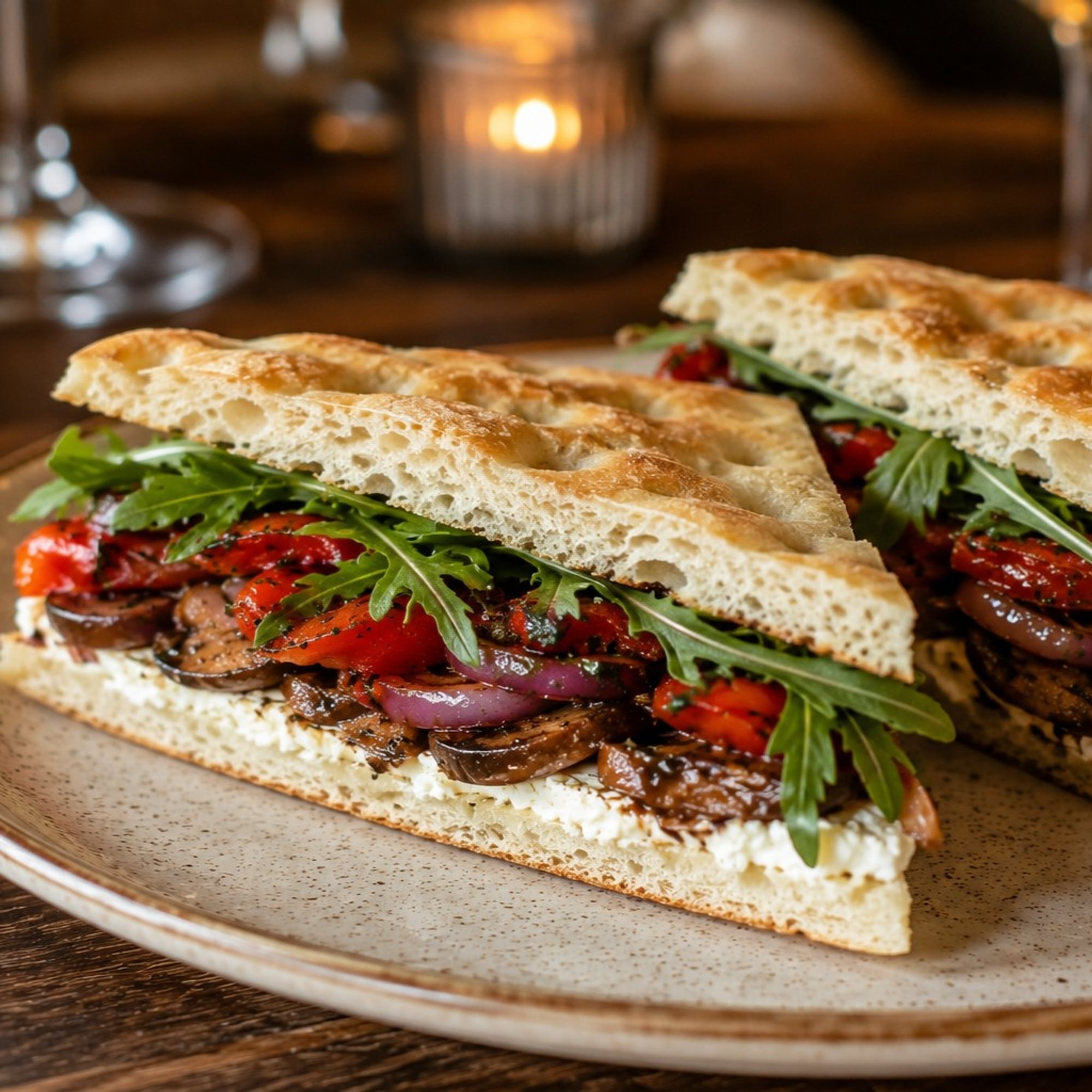 Funghi Schiacciata (Tuscan Veg Sandwich)