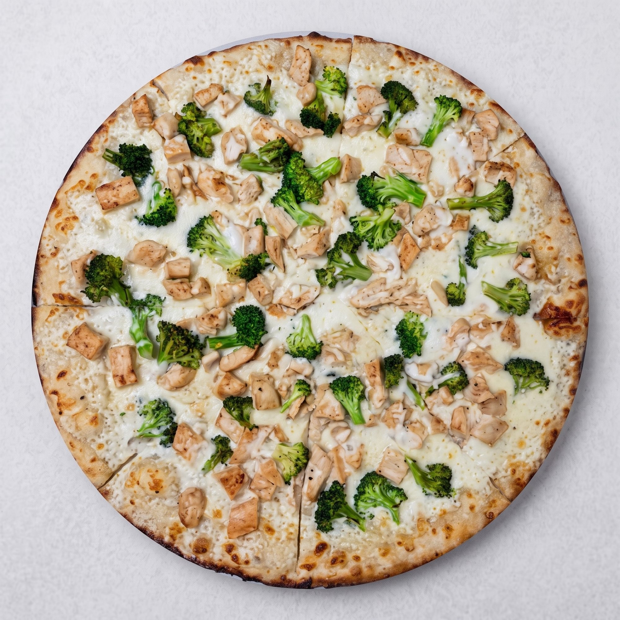 Chicken Broccoli Alfredo Pizza