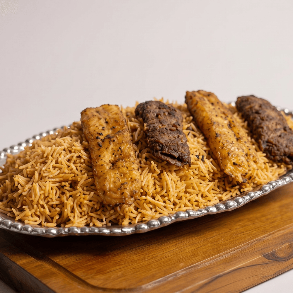 Ground Chicken Kebab Rice Plate