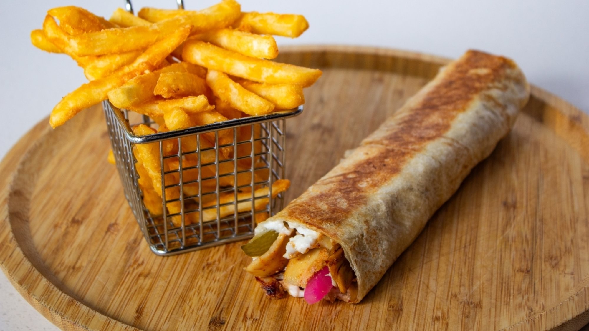 Chicken Shawaram Wrap + Fries