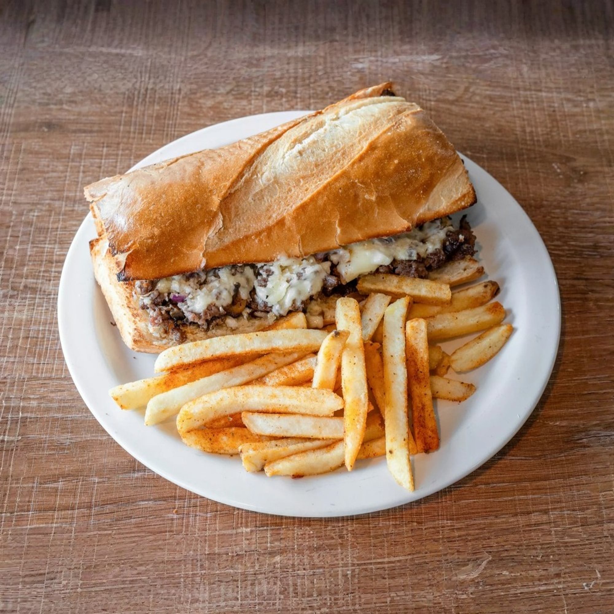Philly Cheese Sandwich with Fries
