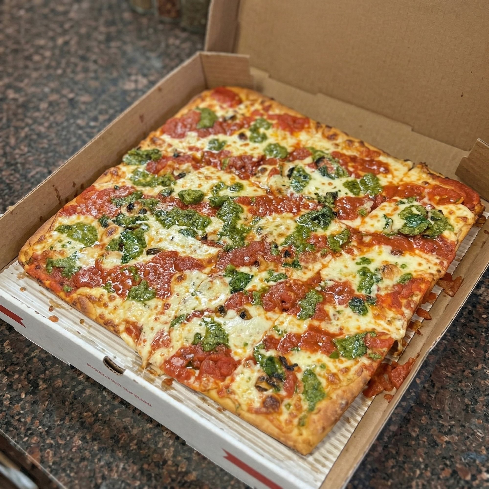 Sicilian Triple Sauce Grandma Pizza