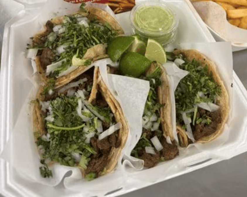 Beef or Chicken Tacos with Fries