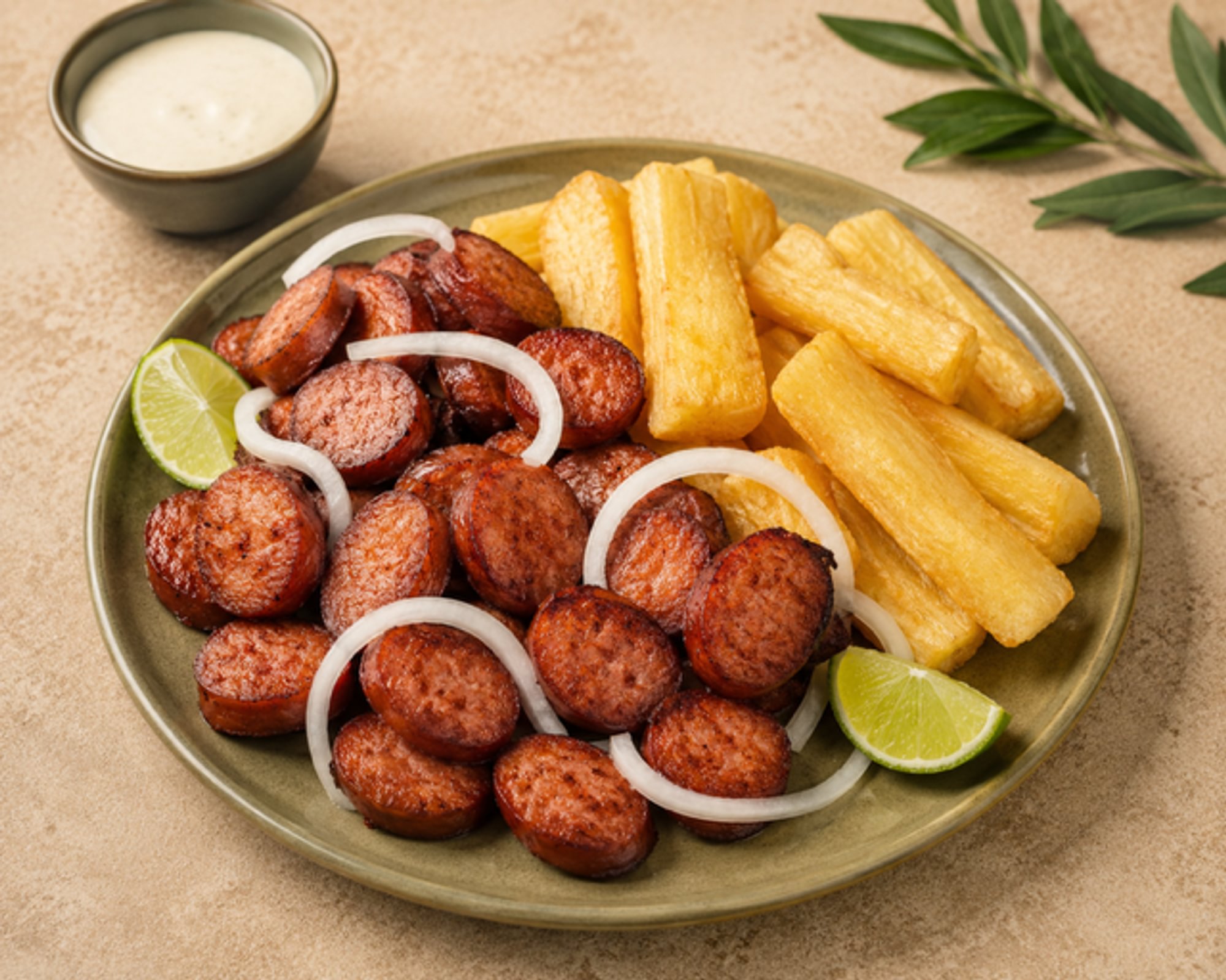 Brazilian Sausage with Yucca