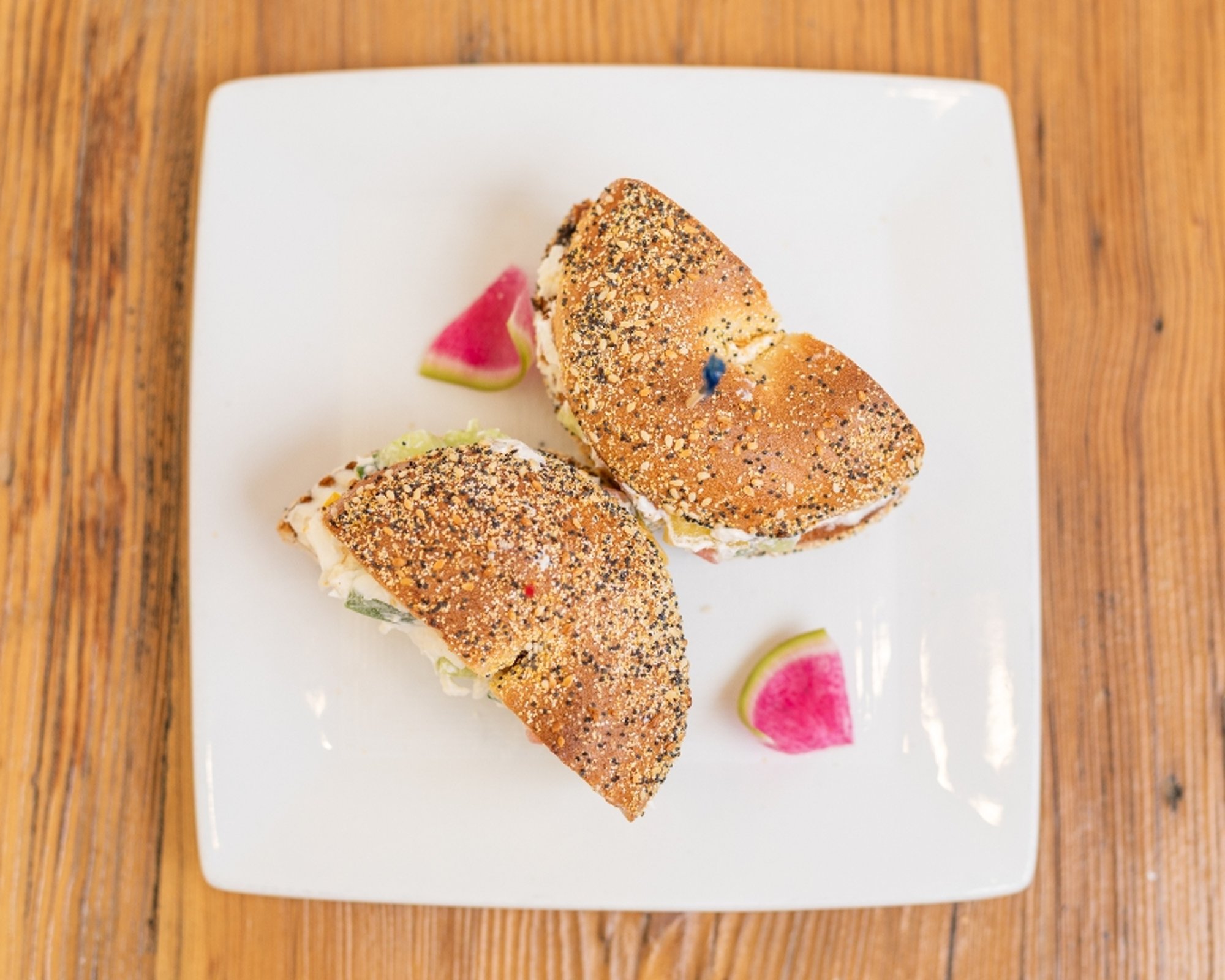 Bagel With Veggie Spread