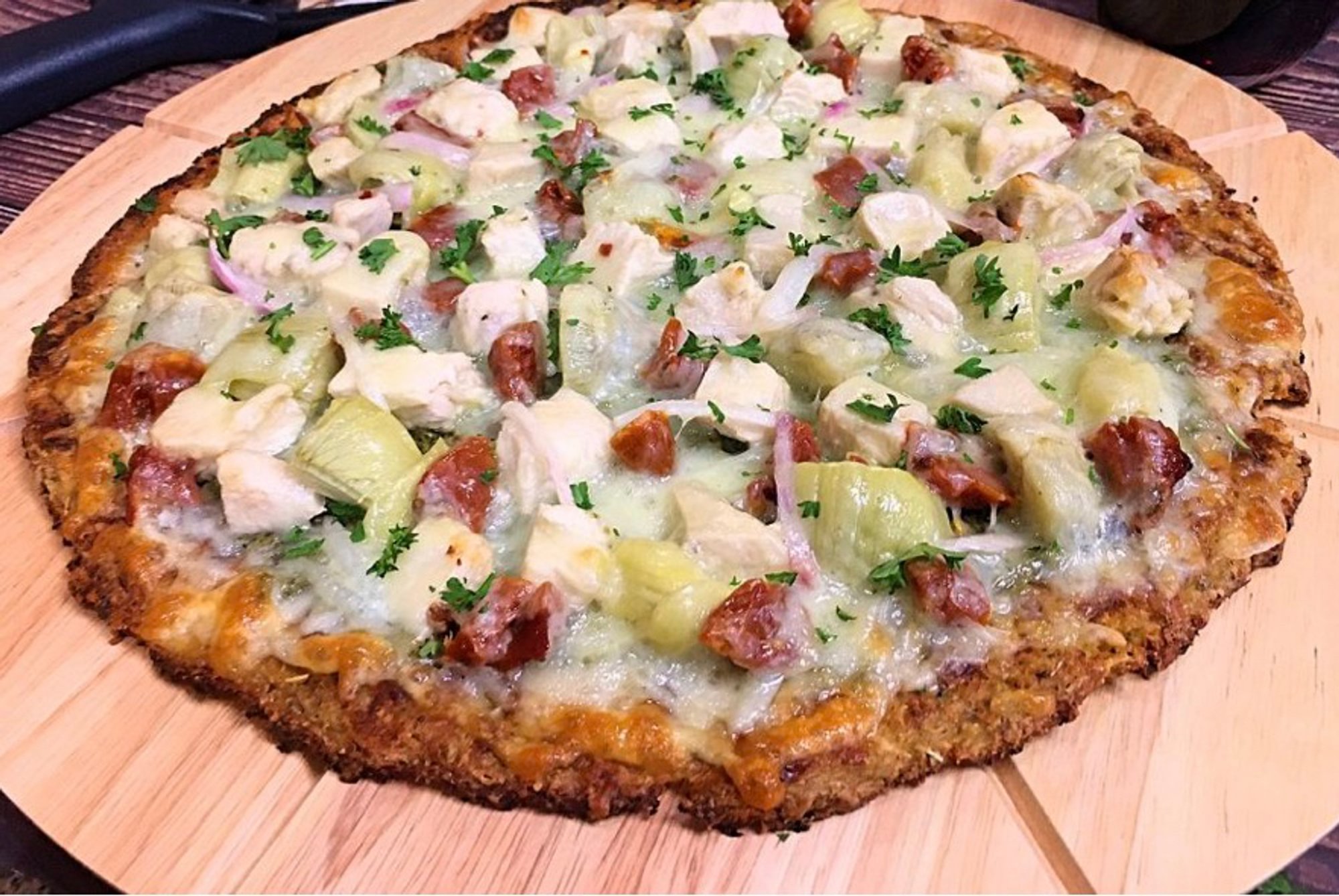 Artichoke Chicken Pizza