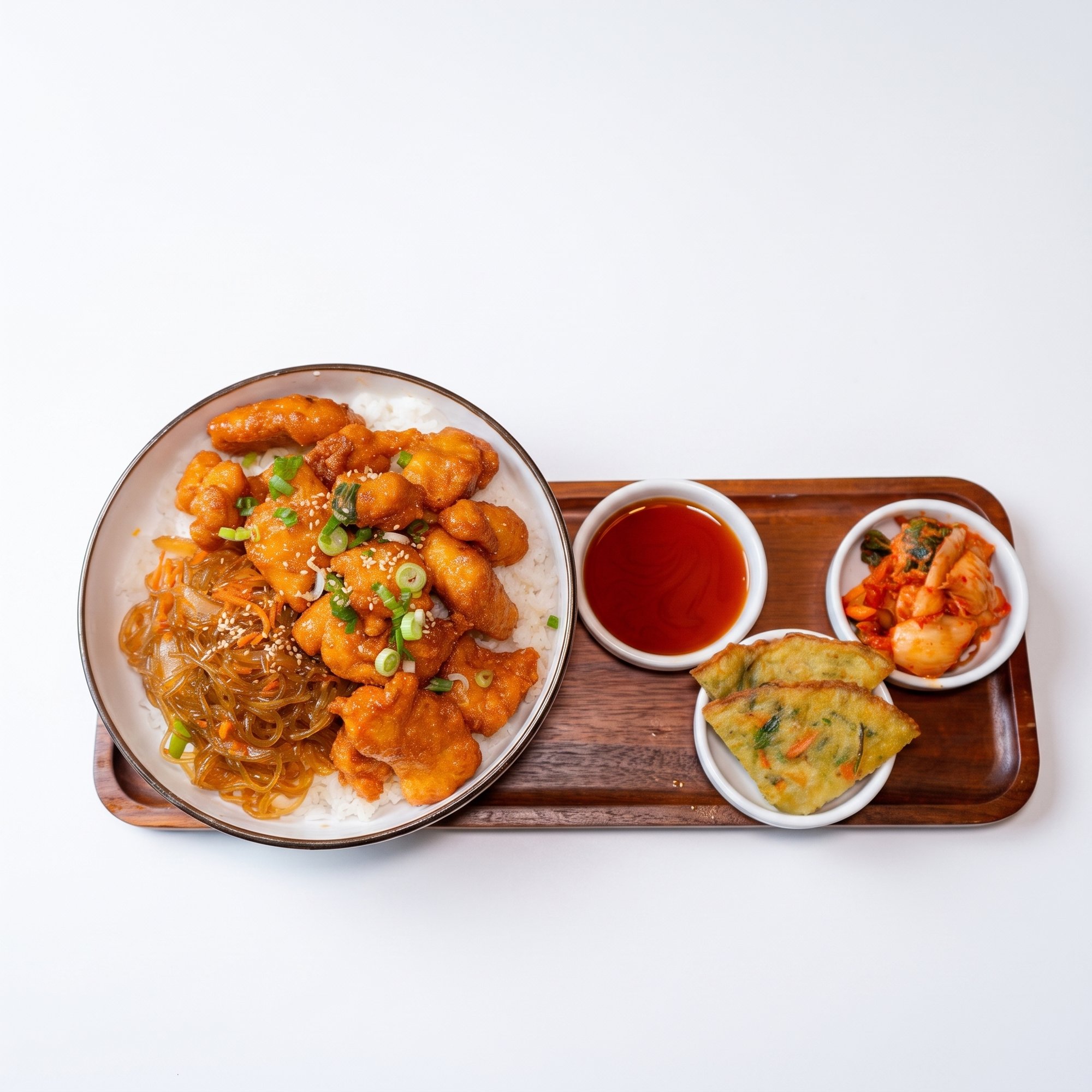 Honey Garlic Chicken Japchae Platter