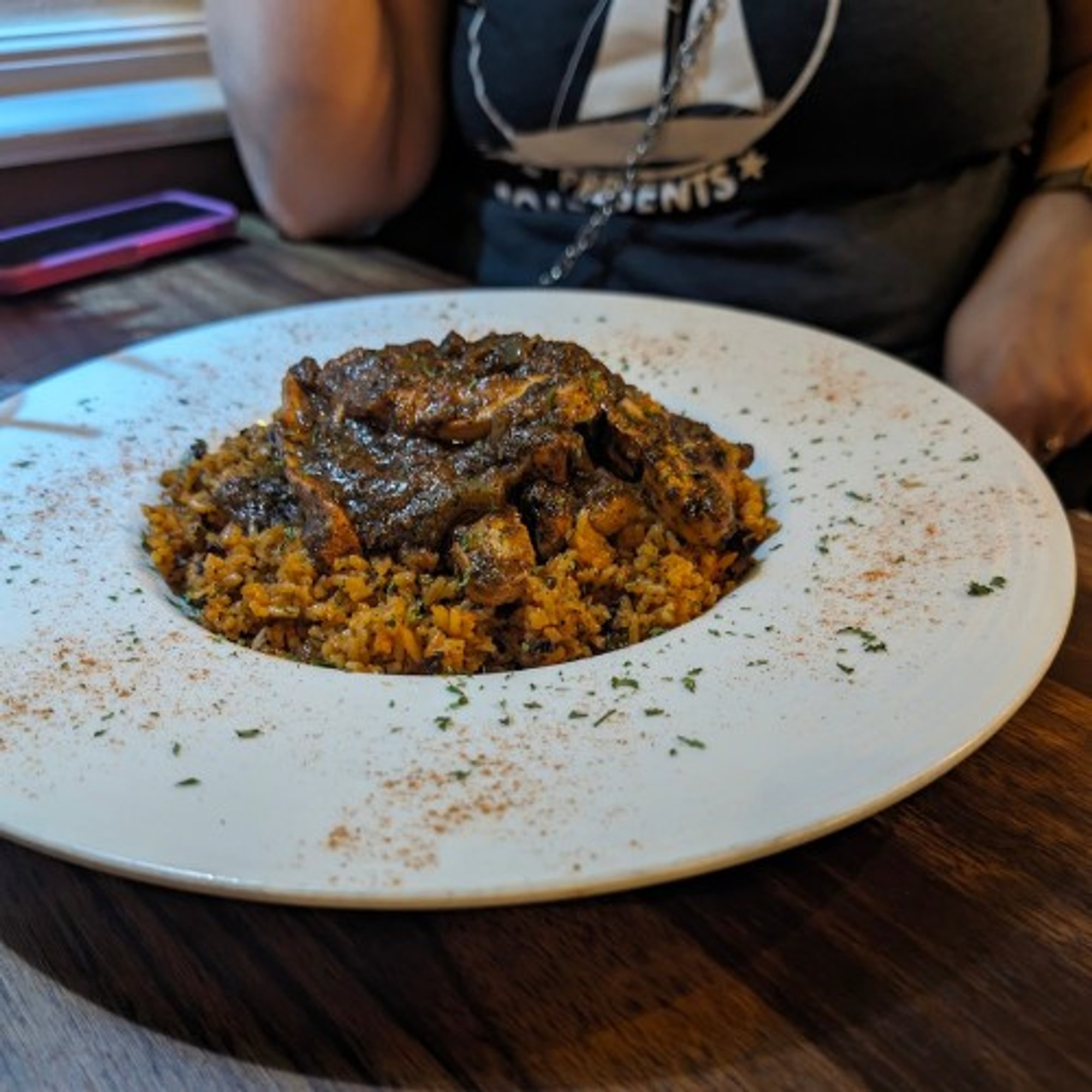 Vegan Jerk Chick N/Mushroom Rice