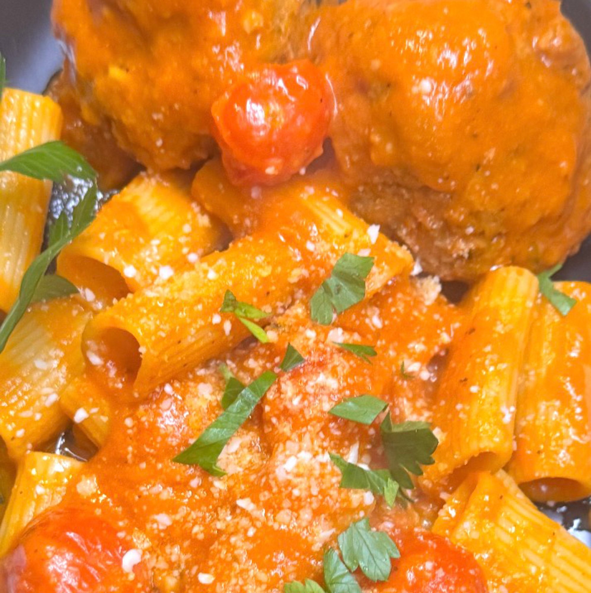 Meatballs or Sausage Pasta