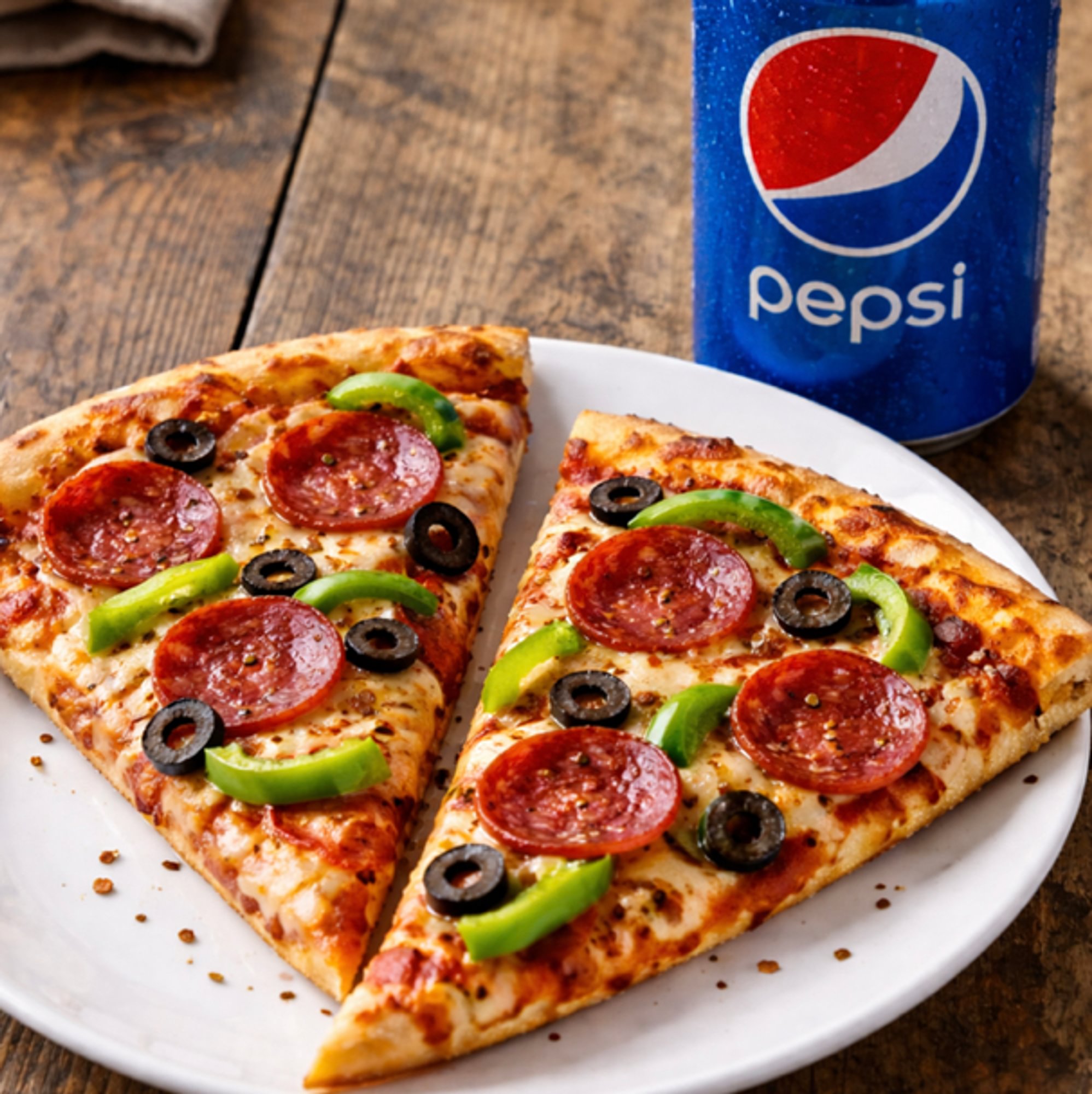 Two Pizza Slices with Two Toppings Each & Soft Drink Lunch