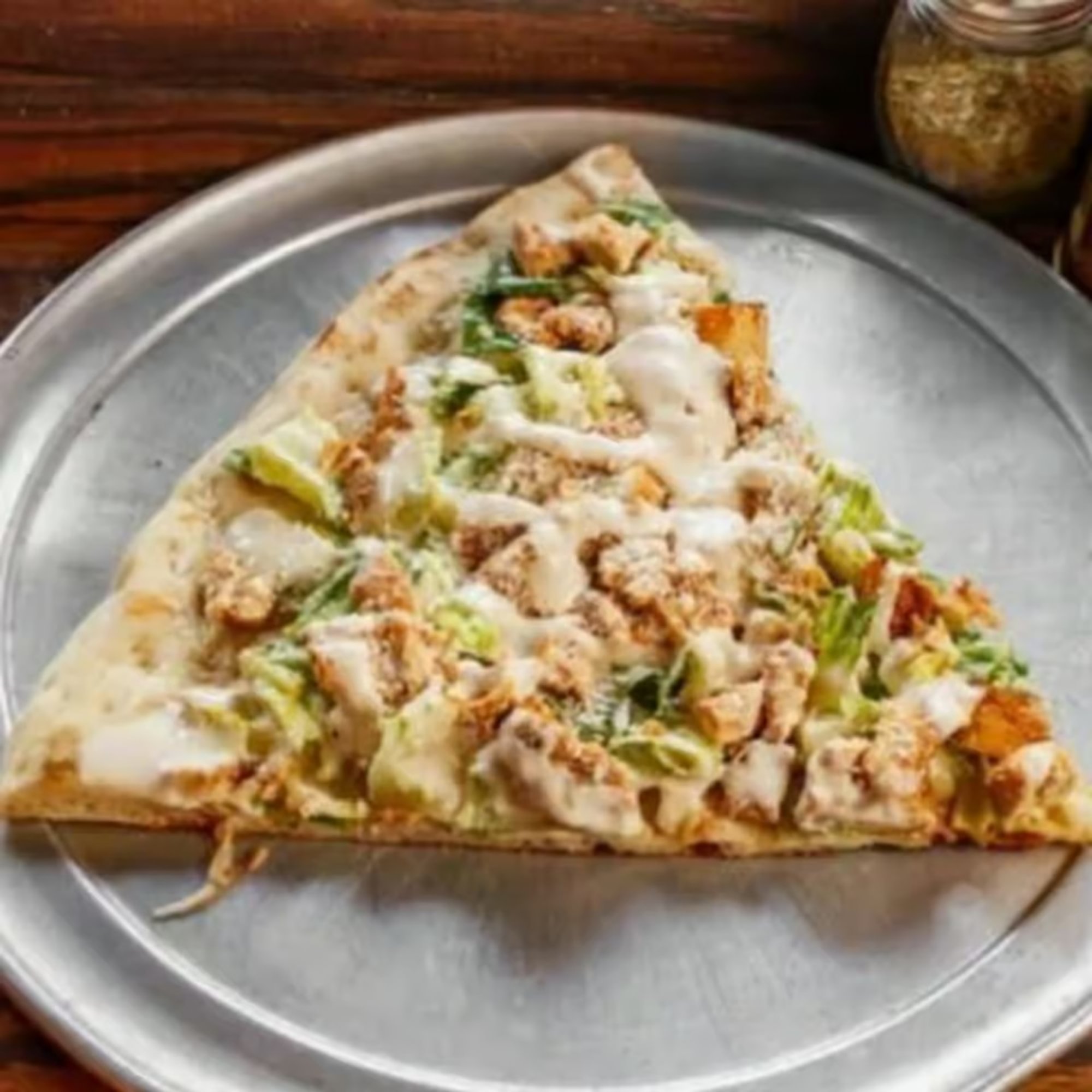 Grilled Chicken Caesar Pizza Slice