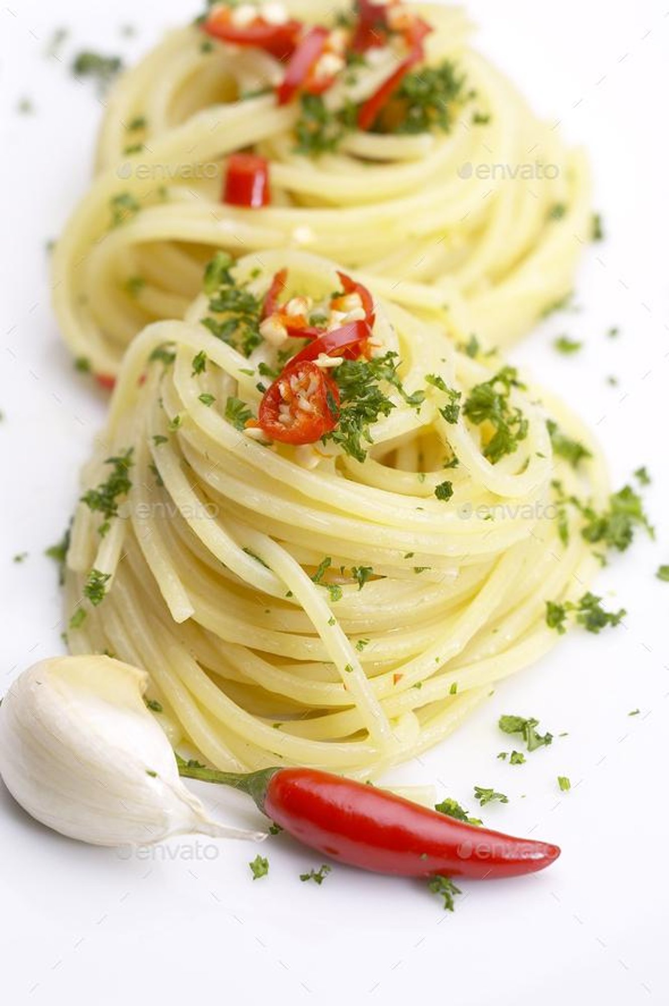 Pasta with Virgin Olive Oil & Fresh Garlic
