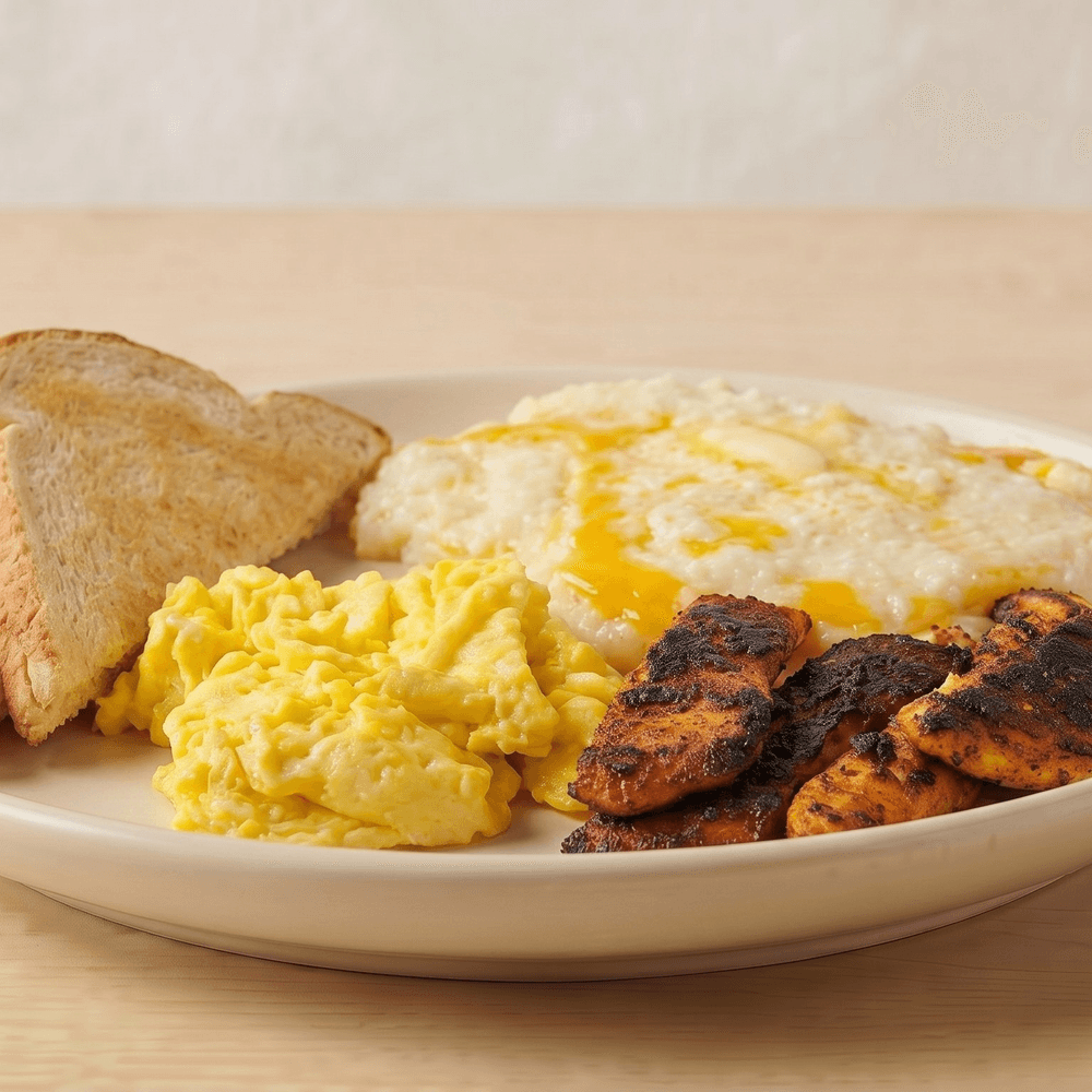 Fish & Grits with Eggs