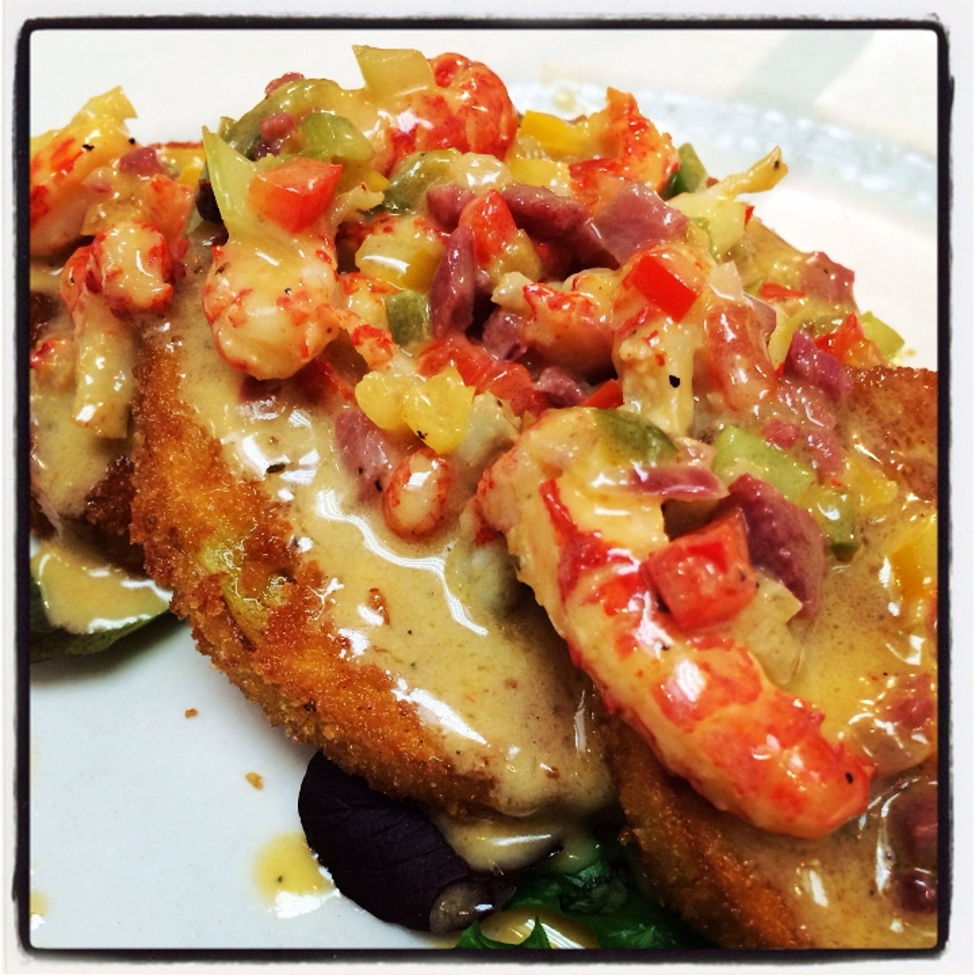Fried Green Tomatoes and Crawfish Julie