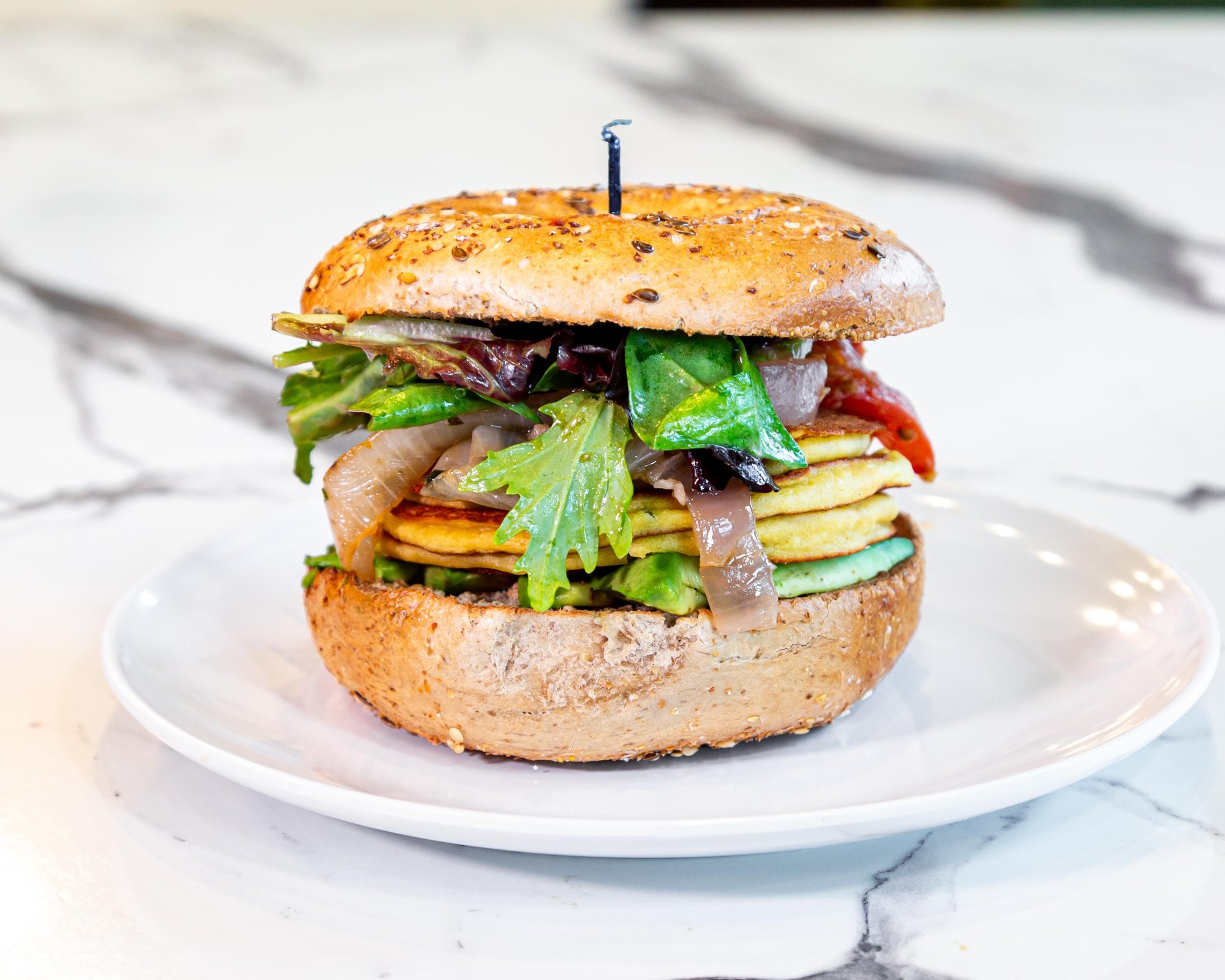 Chickpea Cake- Avocado Sandwich