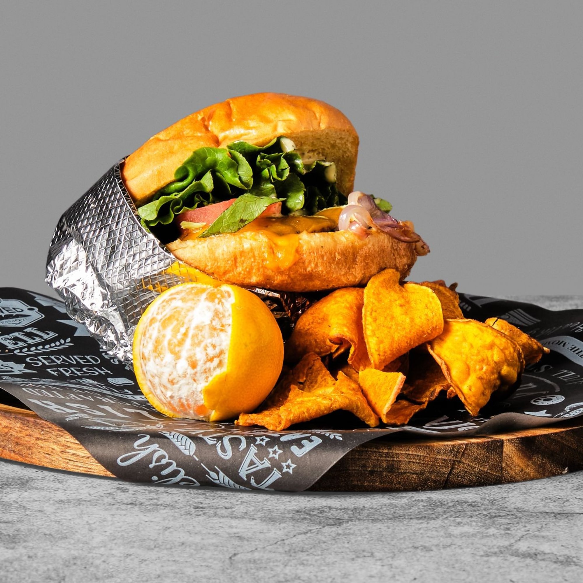 Fried Onion Smash Burger Lunch