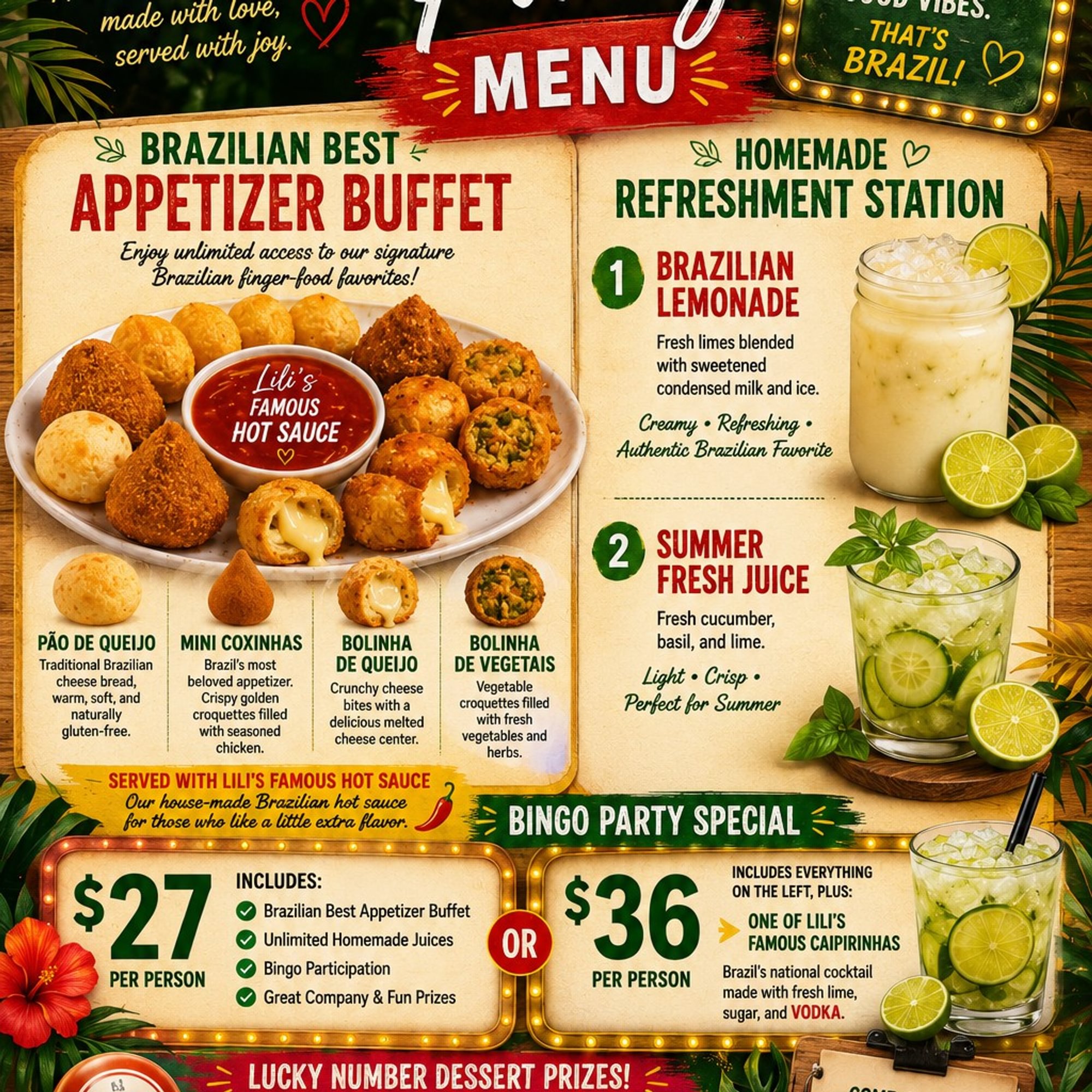 Bingo Party Buffet