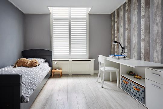 Our PureVu Norman Shutters are kid and pet friendly as they are so easy to maintain and  last longer. They make a great choice for children's bedrooms and are customizable to any size.
