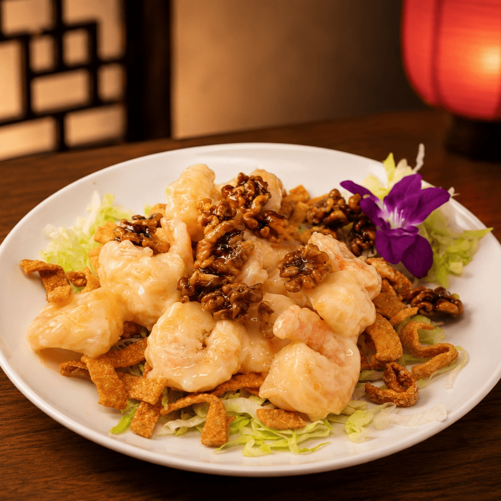Shrimp with Walnut in Special Sauce