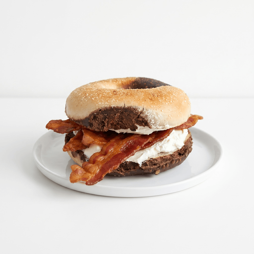 Bagel with Flavored Cream Cheese & Bacon